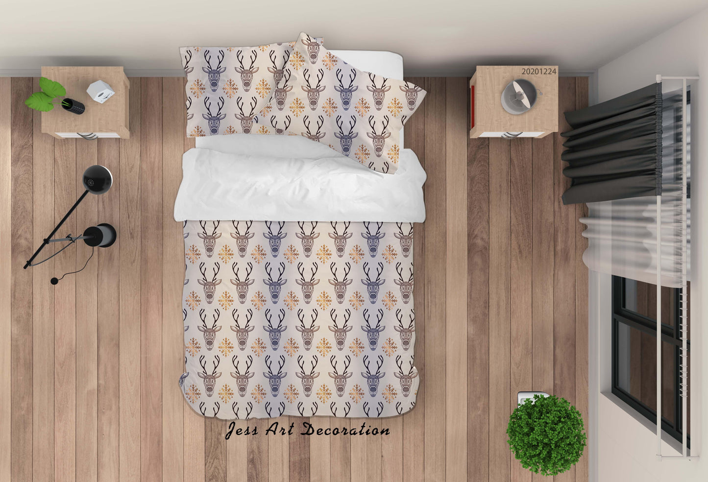 3D Abstract Christmas Pattern Quilt Cover Set Bedding Set Duvet Cover Pillowcases 29 LQH
