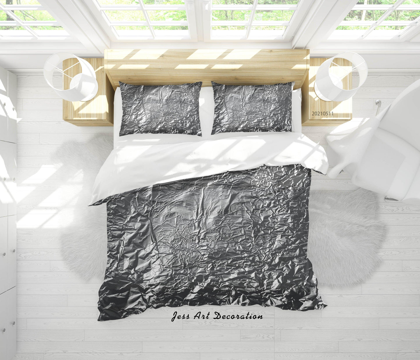 3D Abstract Tinfoil Texture Quilt Cover Set Bedding Set Duvet Cover Pillowcases 590