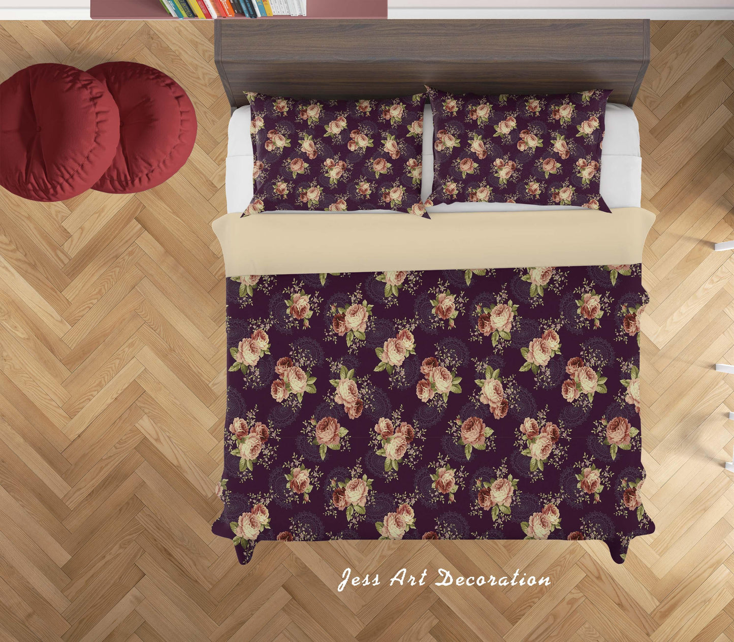 3D Black Flowers Quilt Cover Set Bedding Set Duvet Cover Pillowcases SF144