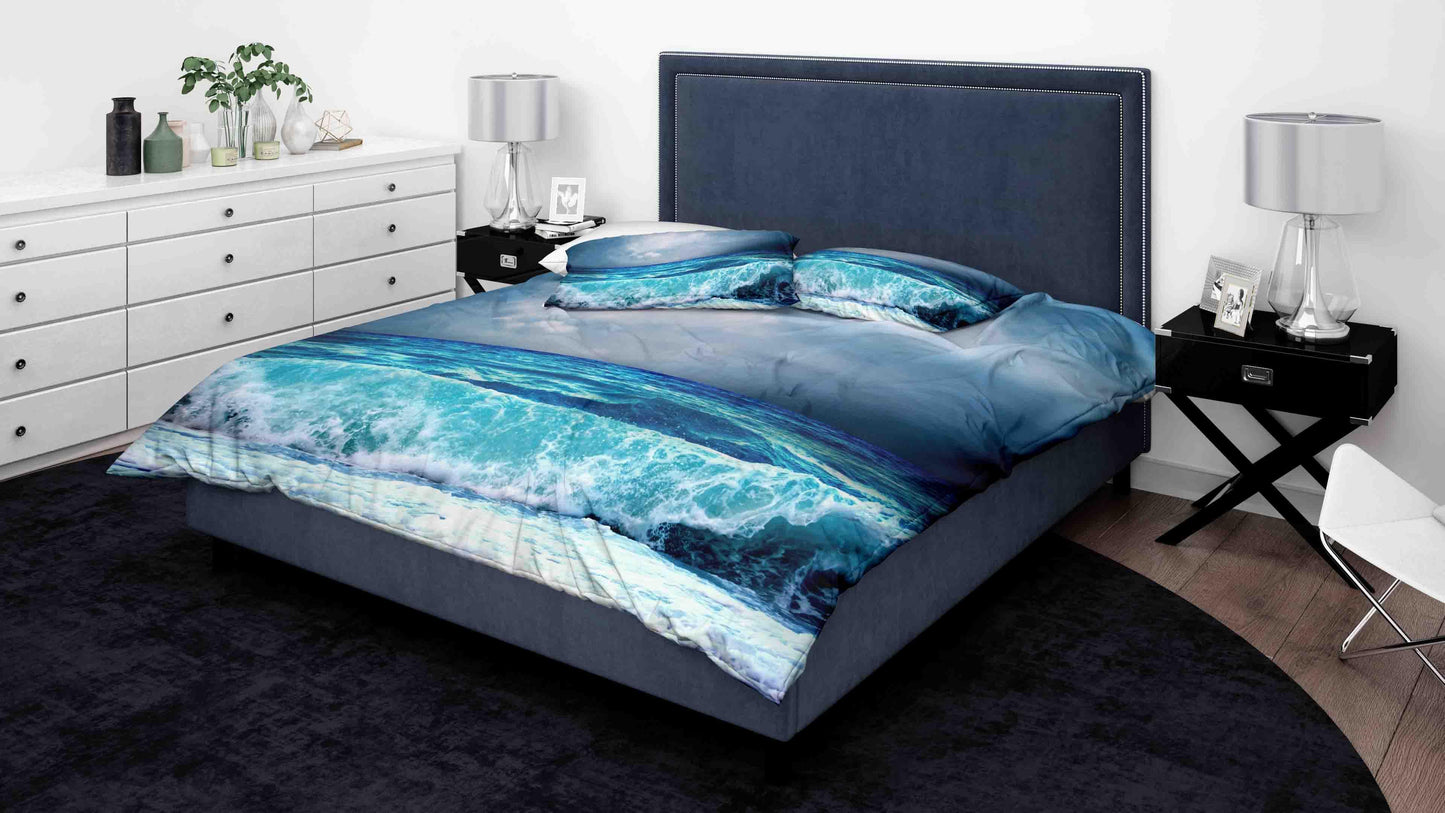 3D Blue Sea Spindrift Quilt Cover Set Bedding Set Duvet Cover Pillowcases JN 1199