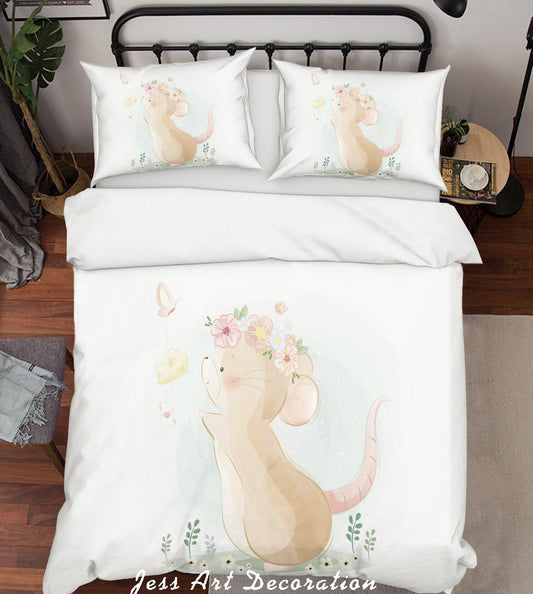 3D Butterfly Mouse Quilt Cover Set Bedding Set Duvet Cover Pillowcases SF04