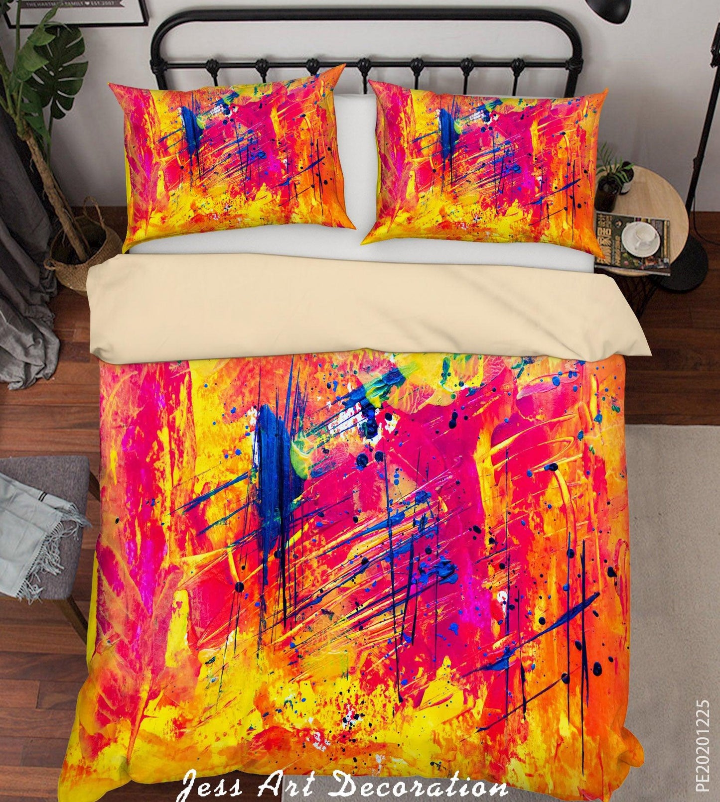 3D Abstract Red Graffiti Quilt Cover Set Bedding Set Duvet Cover Pillowcases 49