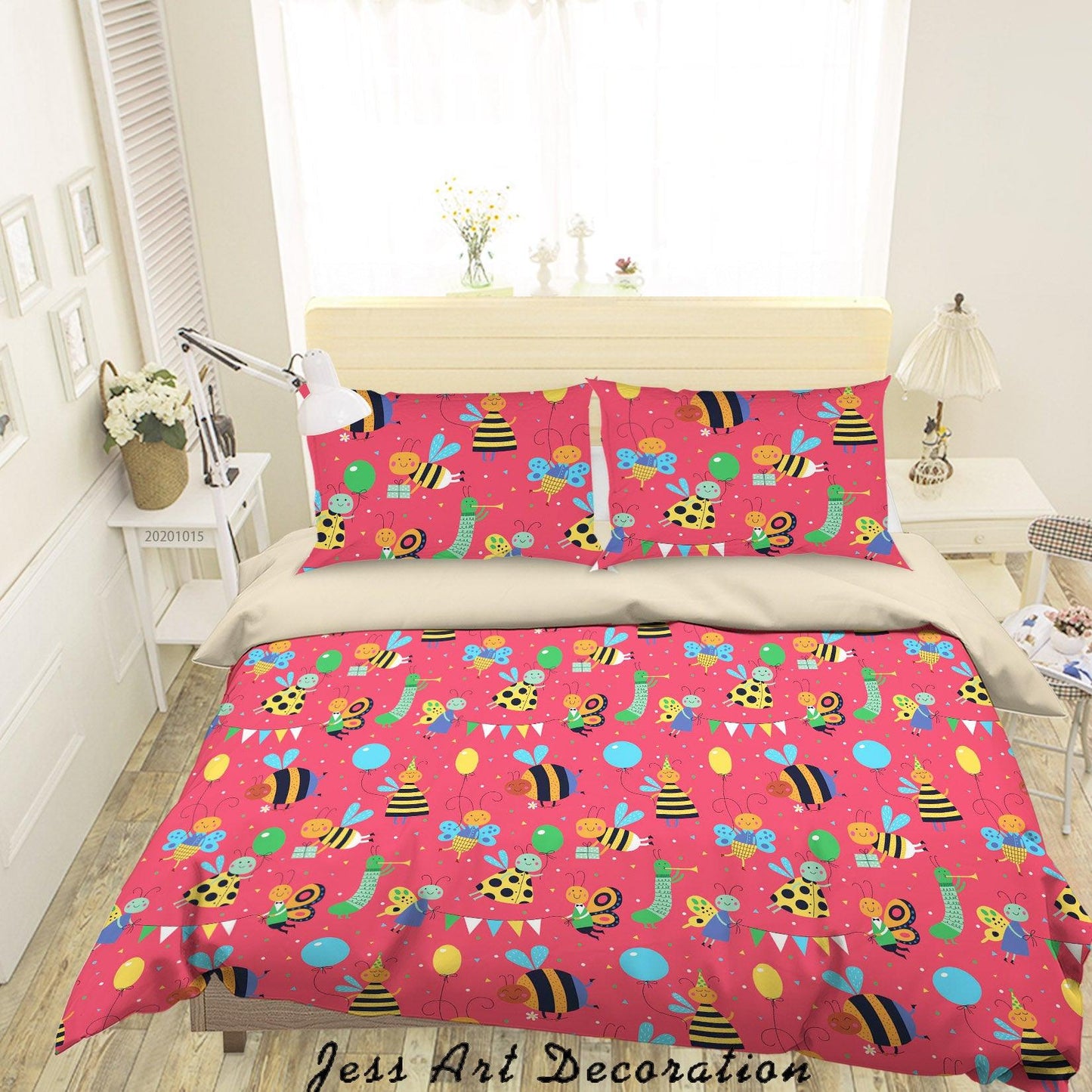 3D Cartoon Animal Bees Pattern Quilt Cover Set Bedding Set Duvet Cover Pillowcases WJ 9662