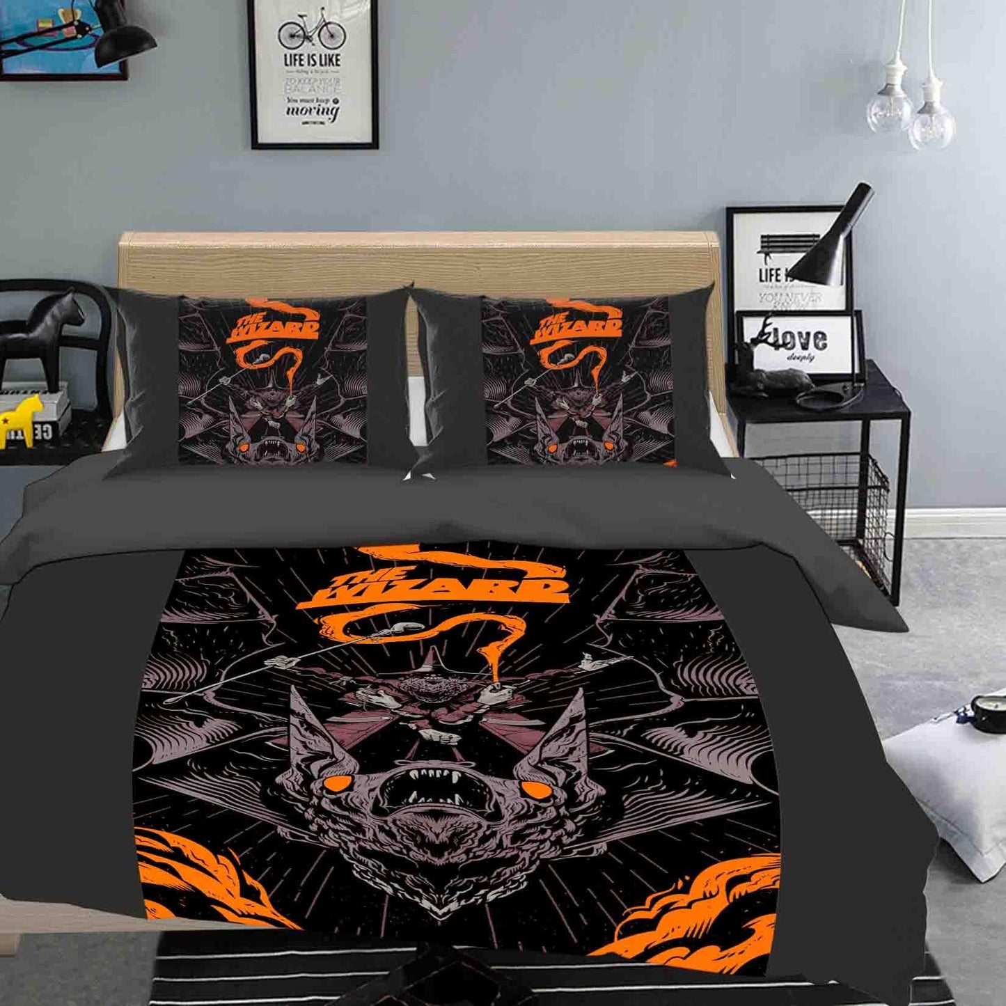 3D Black Wizard Quilt Cover Set Bedding Set Duvet Cover Pillowcases SF86