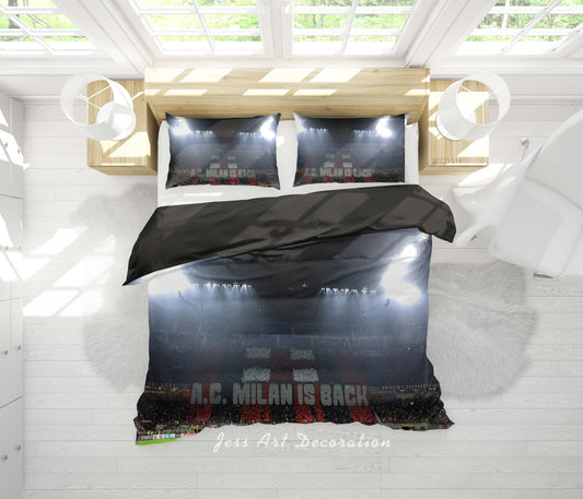 3D AC Associazione Calcio Milan Lamplight Spectator Seats Quilt Cover Set Bedding Set Duvet Cover Pillowcase 856