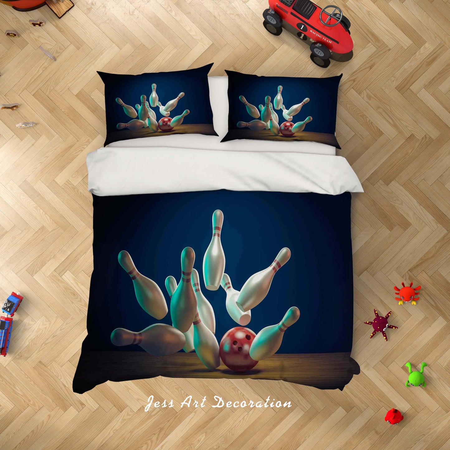 3D Bowling Pattern Quilt Cover Set Bedding Set Duvet Cover Pillowcases A047 LQH