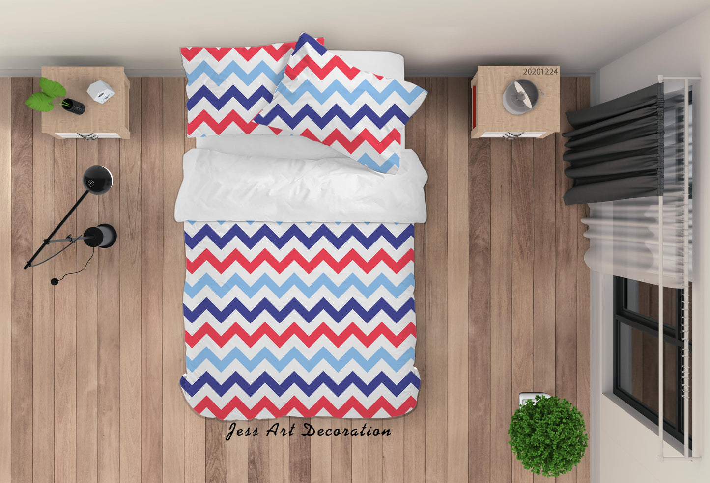 3D Abstract Colorful Geometric Zigzag Quilt Cover Set Bedding Set Duvet Cover Pillowcases 101 LQH