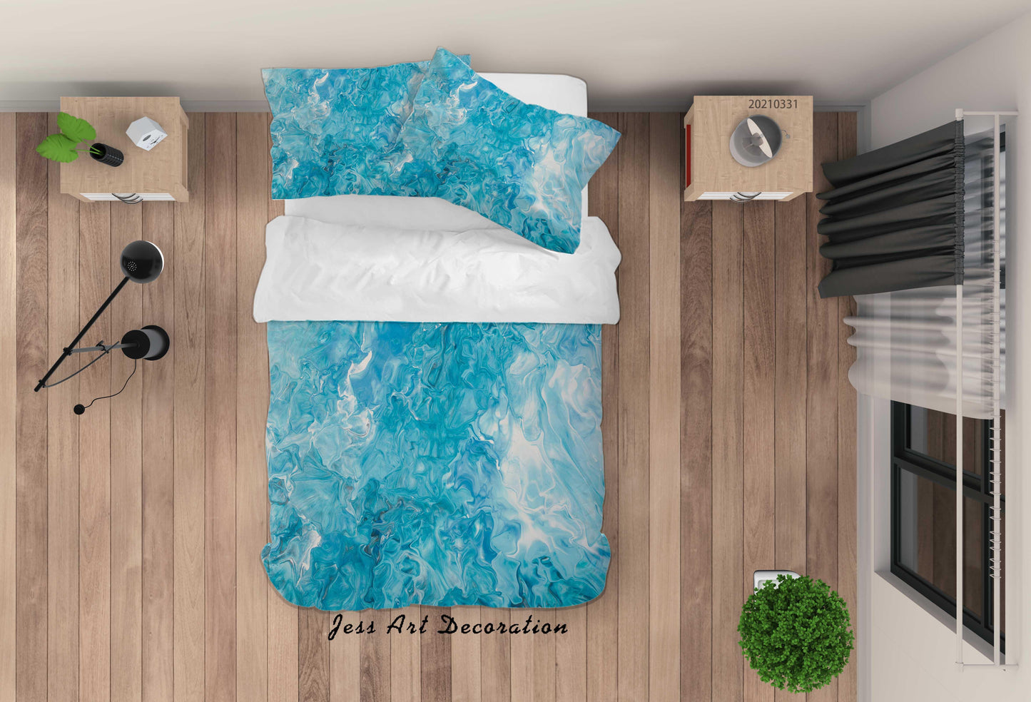 3D Abstract Blue Marble Texture Quilt Cover Set Bedding Set Duvet Cover Pillowcases 272