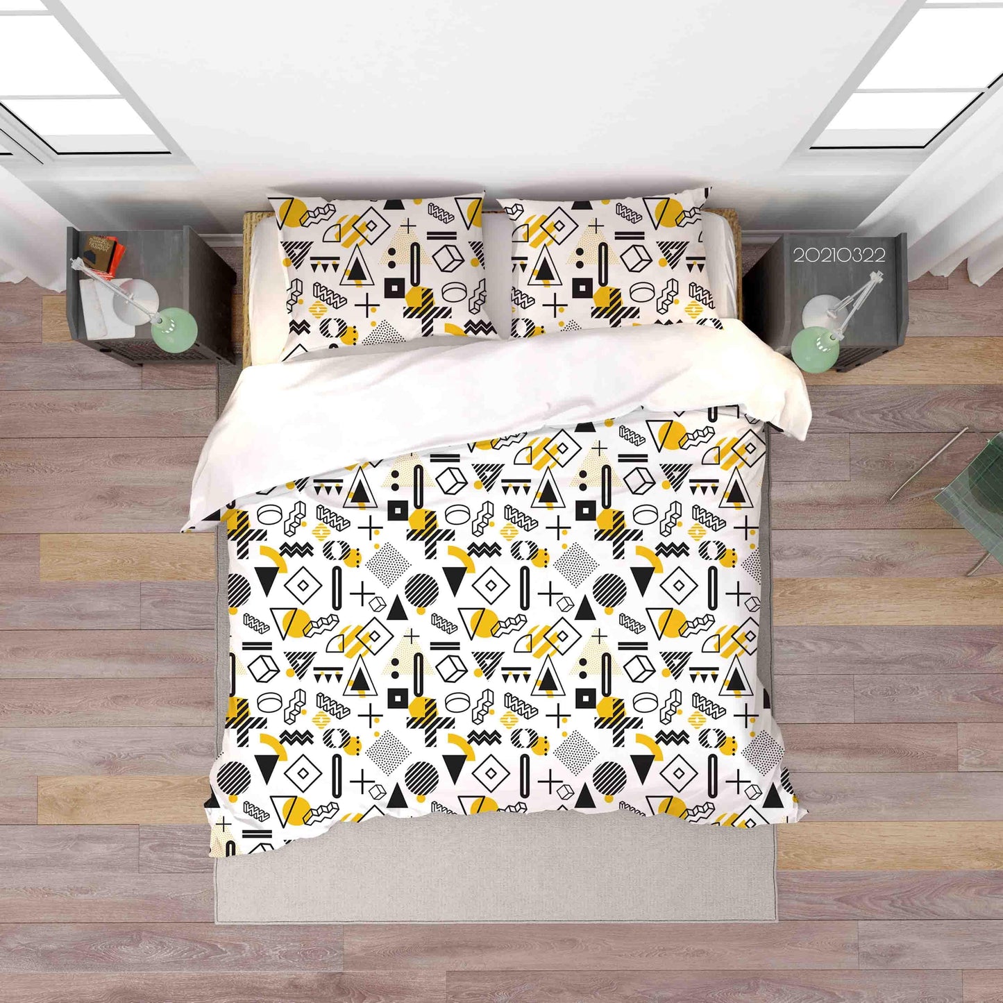 3D Abstract Geometric Pattern Quilt Cover Set Bedding Set Duvet Cover Pillowcases 16 LQH