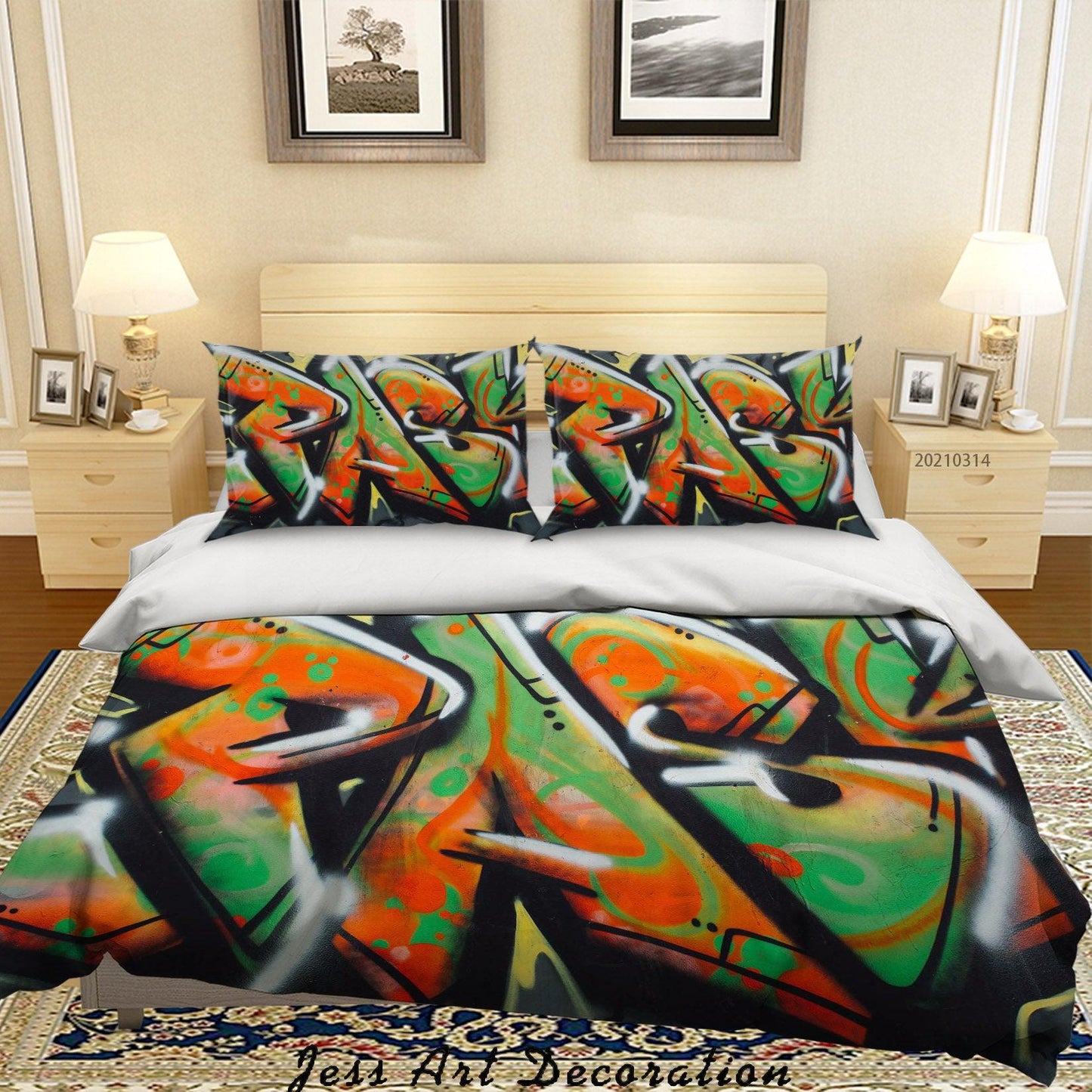 3D Abstract Color Graffiti Quilt Cover Set Bedding Set Duvet Cover Pillowcases 168