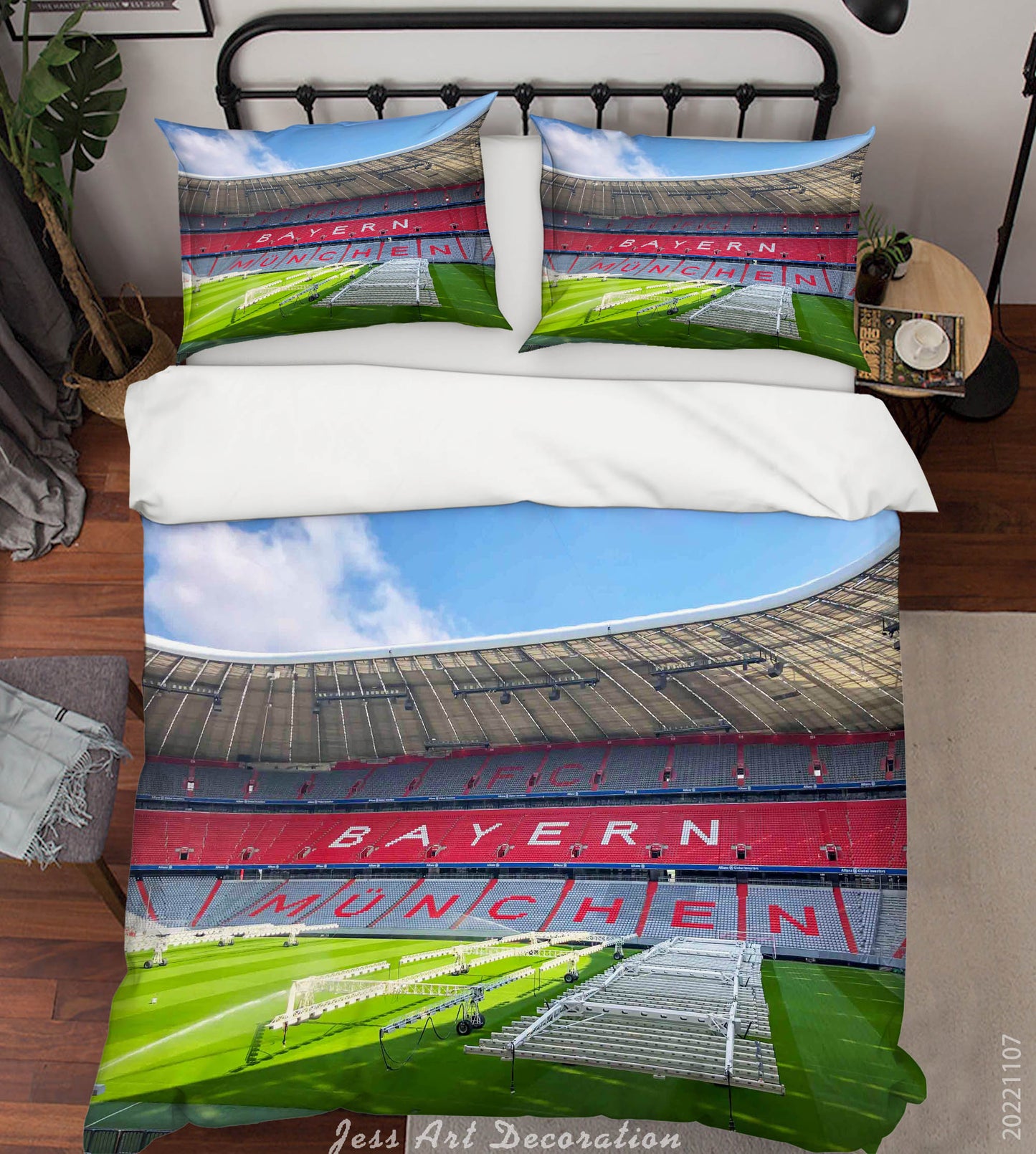 3D Bayern Munich Football Field Sky Quilt Cover Set Bedding Set Duvet Cover Pillowcase 722