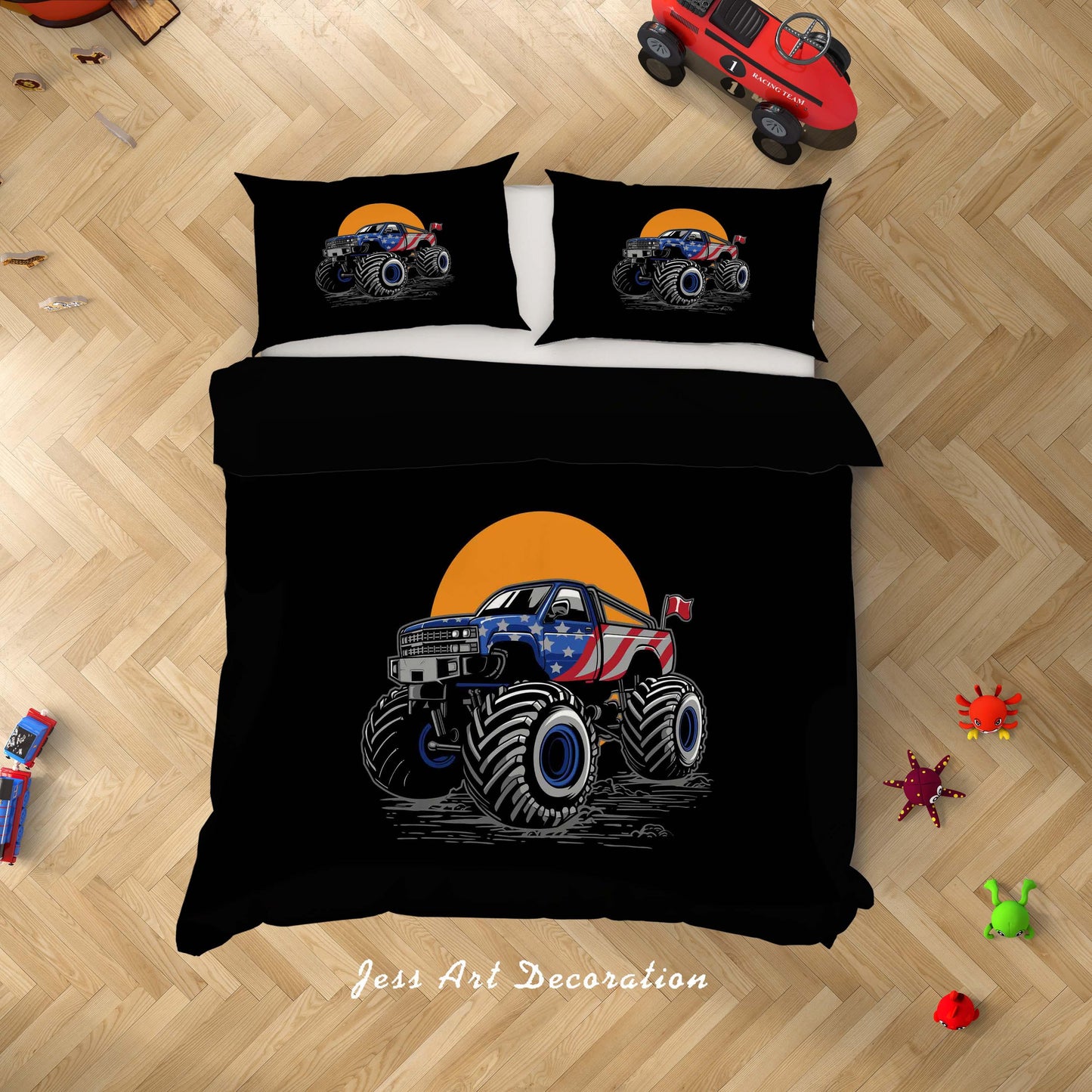 3D Bigfoot Truck Quilt Cover Set Bedding Set Duvet Cover Pillowcases A040 LQH