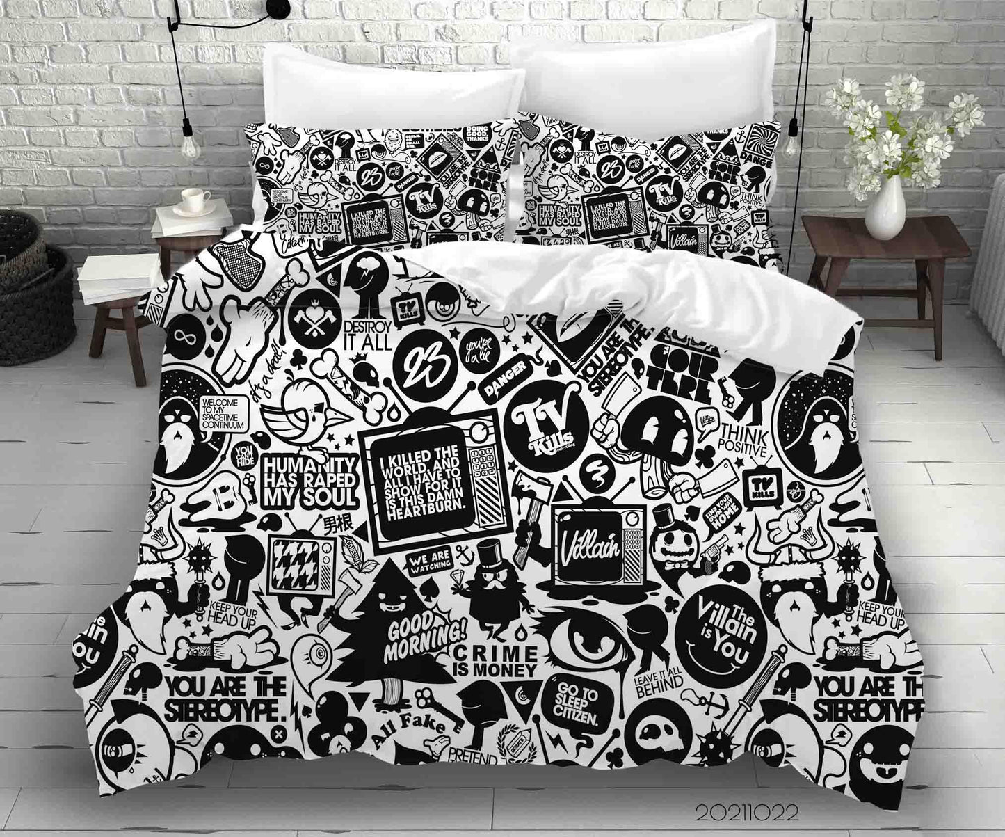 3D Abstract Illustration Art Doodle Quilt Cover Set Bedding Set Duvet Cover Pillowcases 99