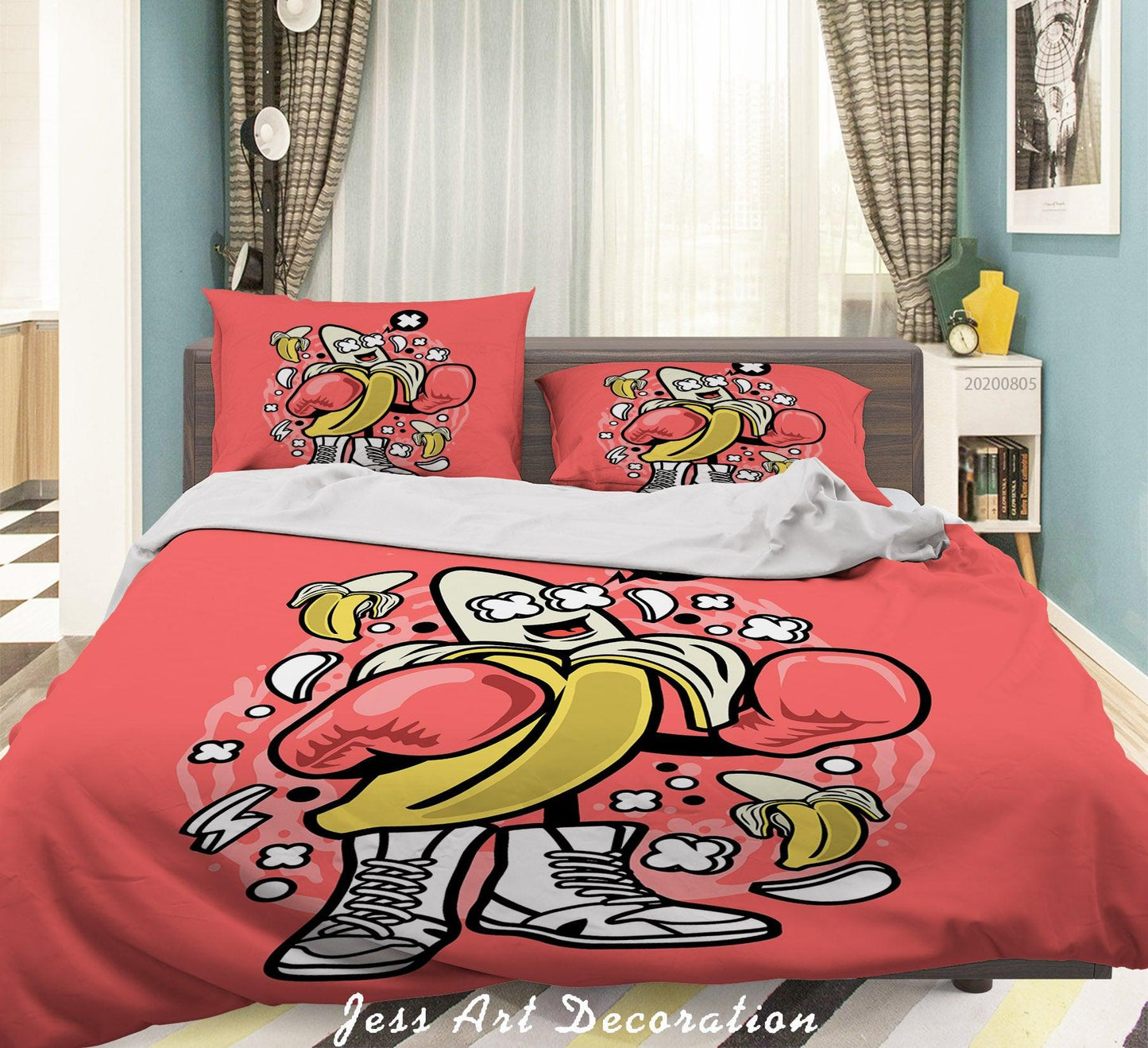 3D Cartoon Banana Character Quilt Cover Set Bedding Set Duvet Cover Pillowcases LXL 296