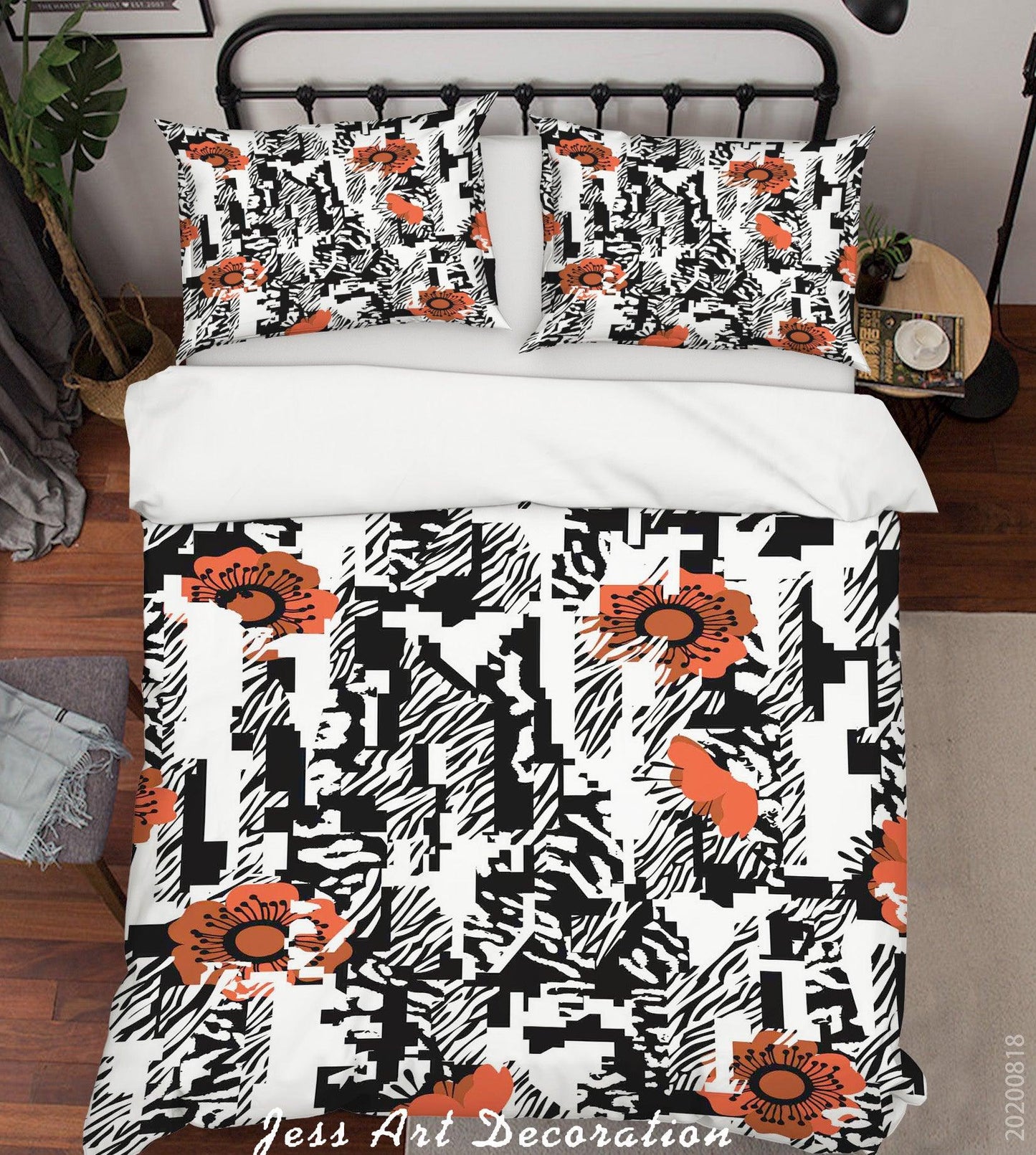 3D Abstract Red Black Painting Quilt Cover Set Bedding Set Duvet Cover Pillowcases LXL