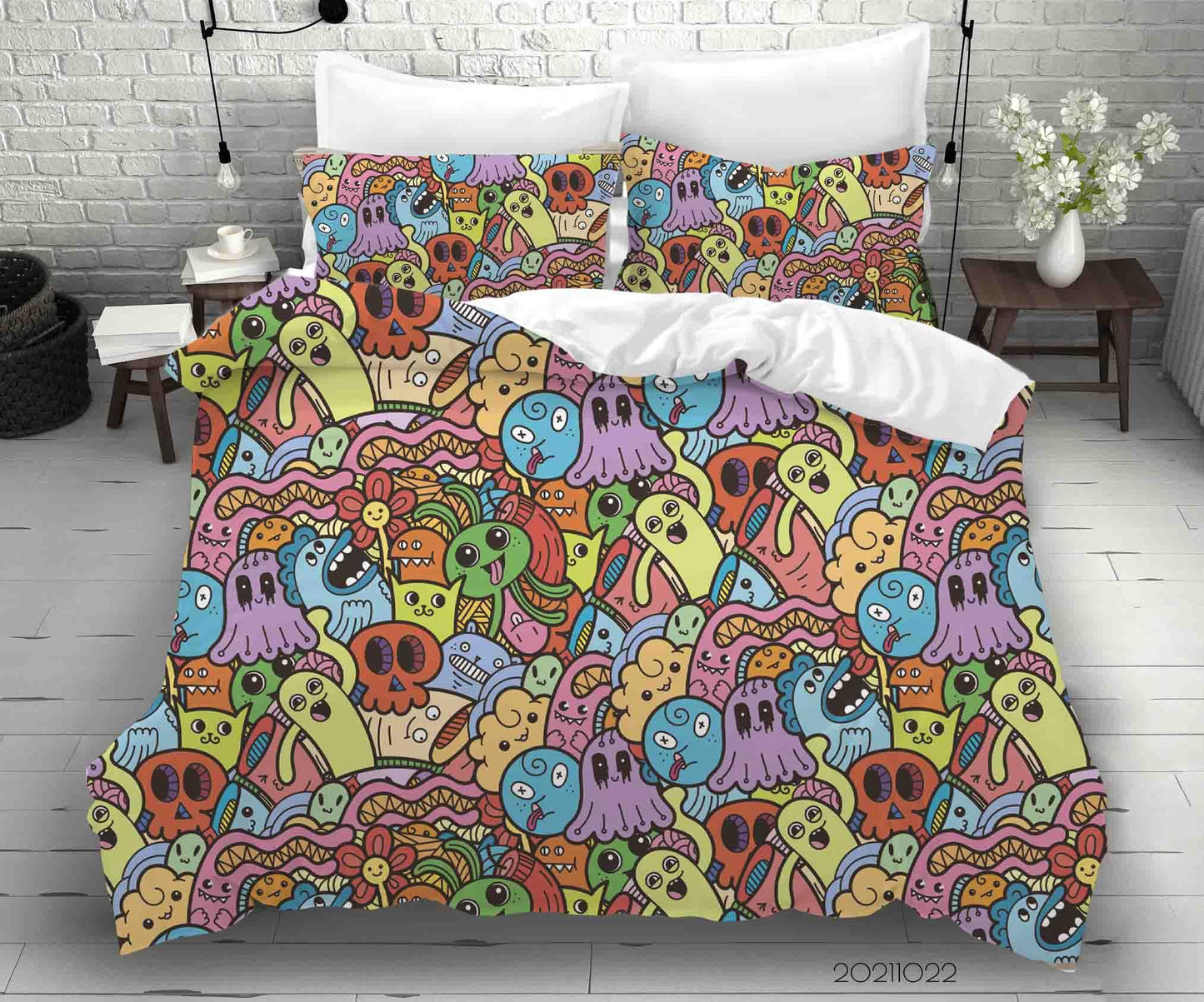 3D Abstract Monster Graffiti Quilt Cover Set Bedding Set Duvet Cover Pillowcases 29