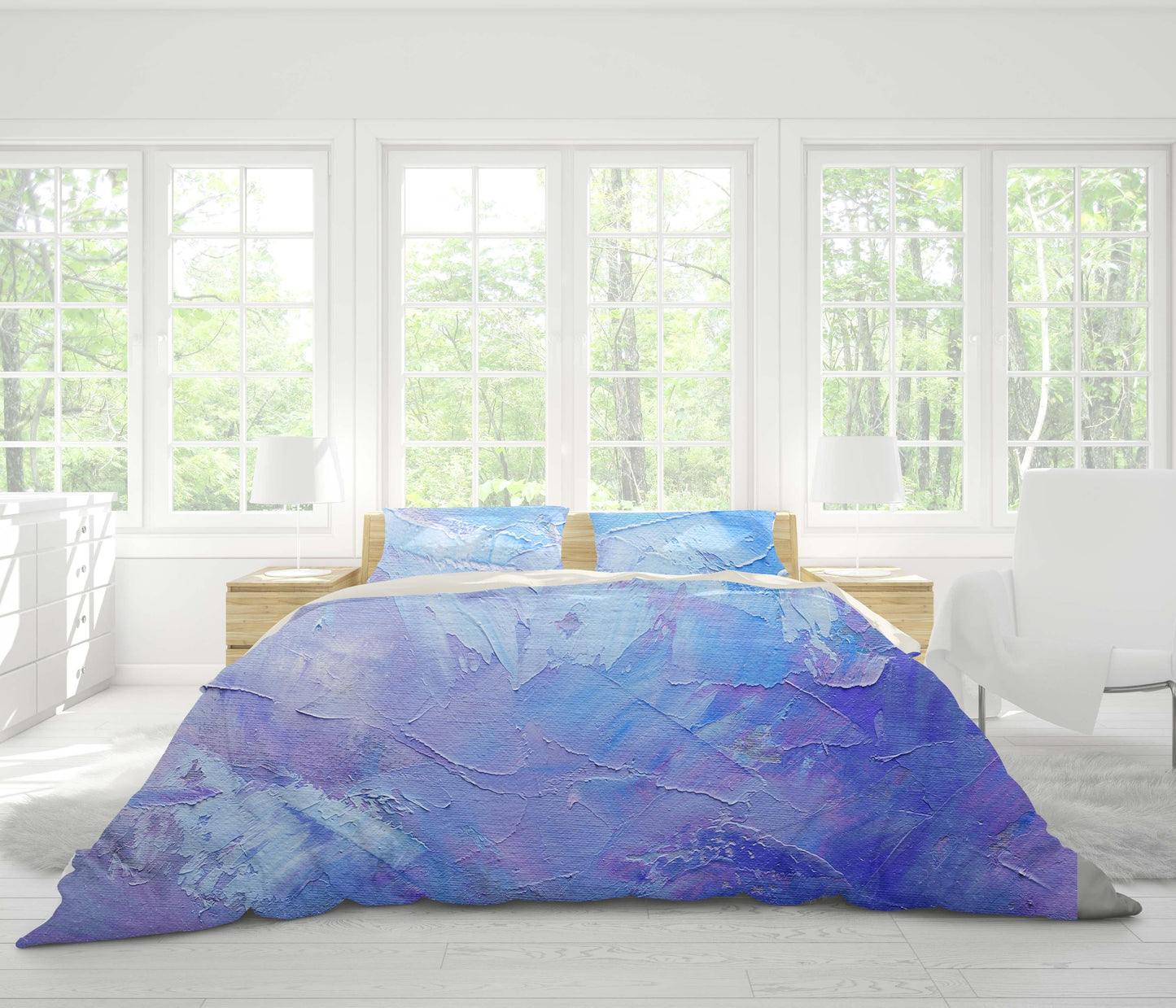 3D Blue Purple Watercolor Quilt Cover Set Bedding Set Pillowcases 38