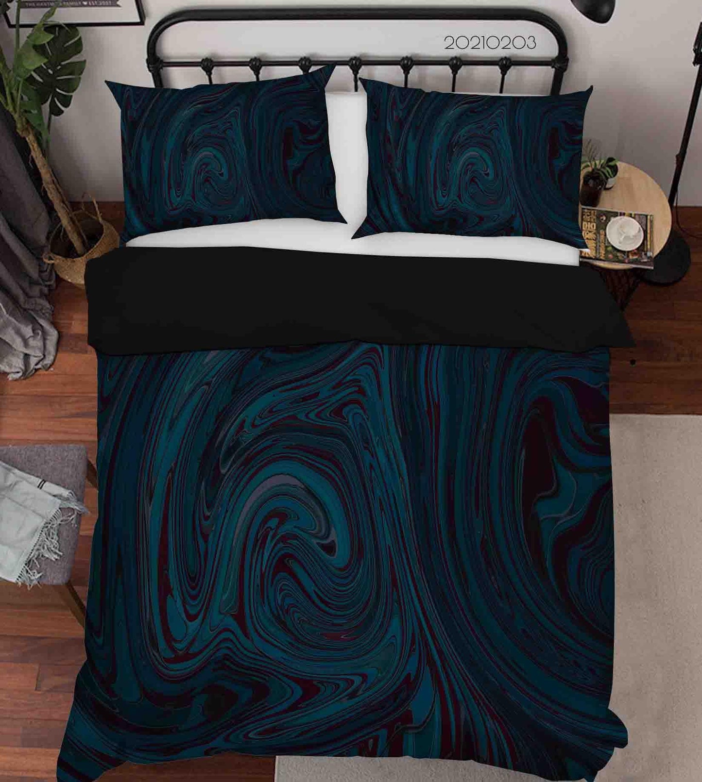3D Abstract Blue Marble Texture Quilt Cover Set Bedding Set Duvet Cover Pillowcases 8