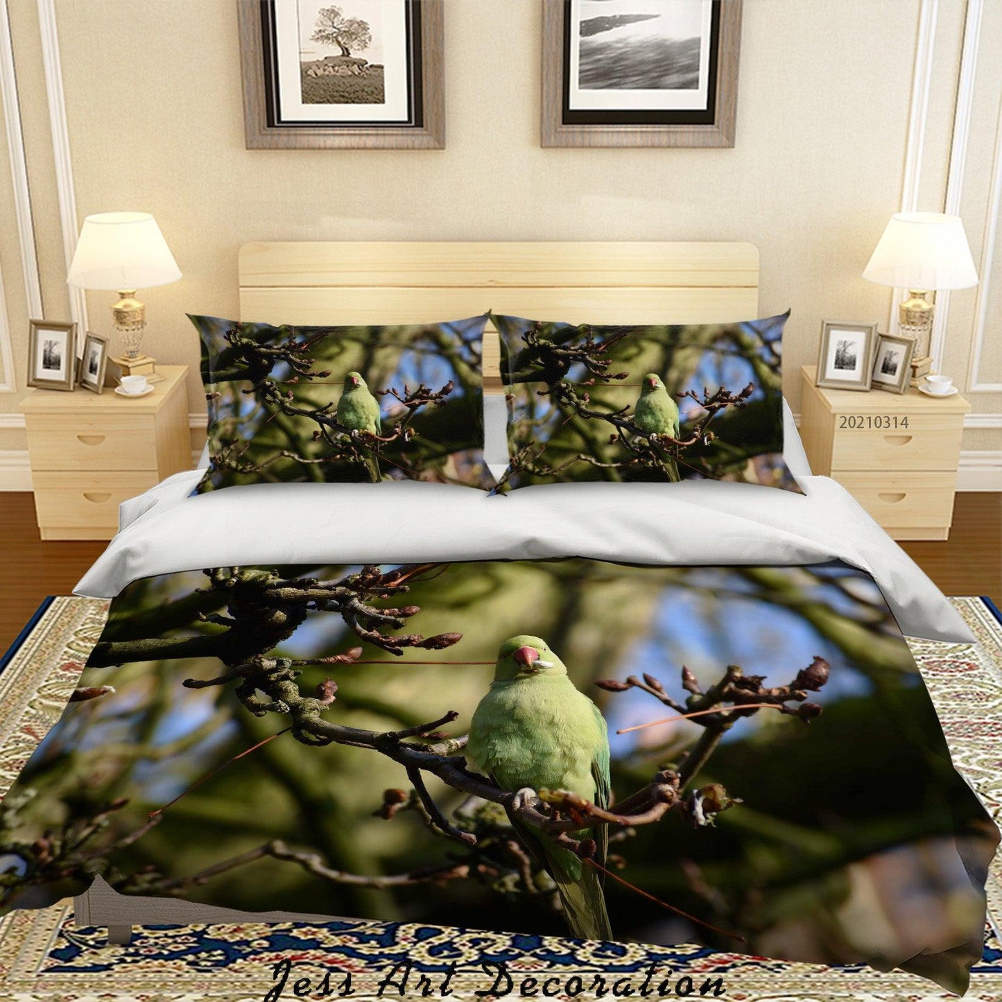 3D Bird Spring Branch Quilt Cover Set Bedding Set Duvet Cover Pillowcases 177