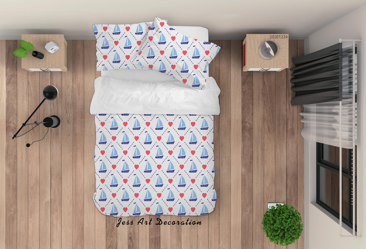 3D Abstract Geometric Sailing Pattern Quilt Cover Set Bedding Set Duvet Cover Pillowcases 102 LQH