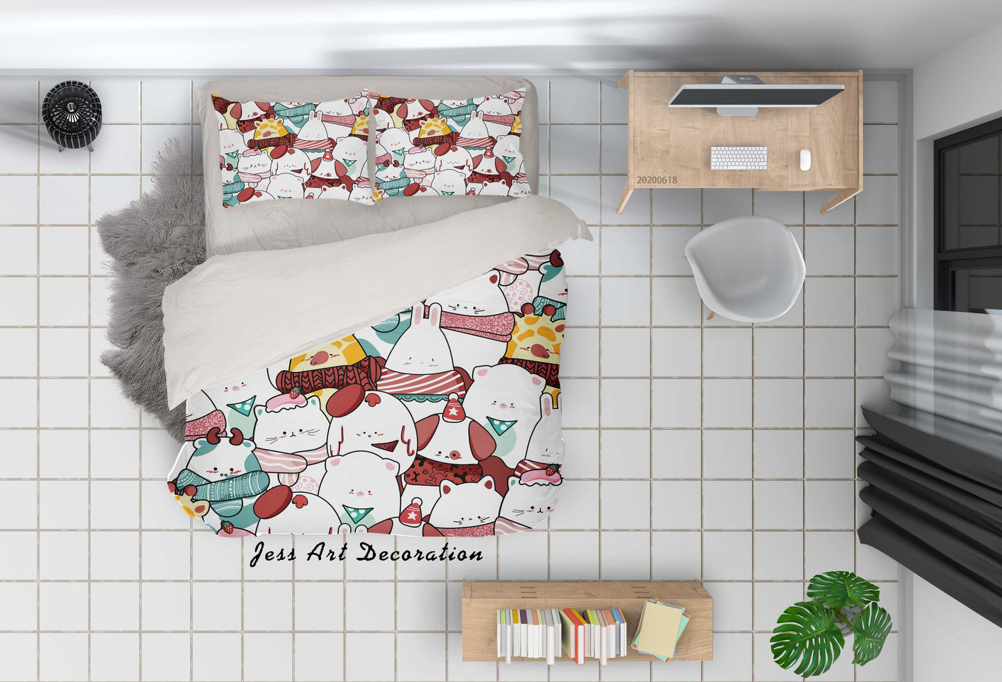 3D Cartoon Animal Quilt Cover Set Bedding Set Duvet Cover Pillowcases SF62