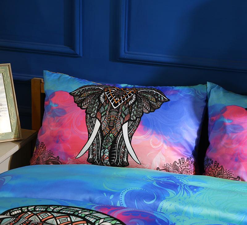 3D Bohemian Color Elephant Quilt Cover Set Bedding Set Pillowcases 18