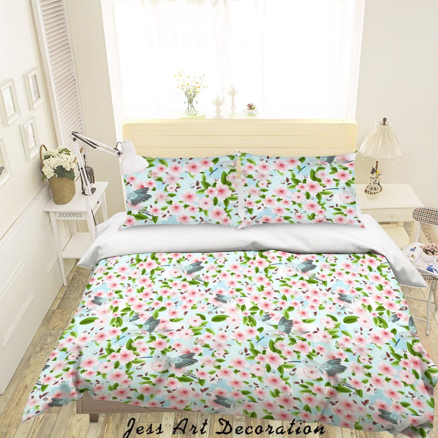 3D Cartoon Animal Floral Bird Pattern Quilt Cover Set Bedding Set Duvet Cover Pillowcases WJ 6416