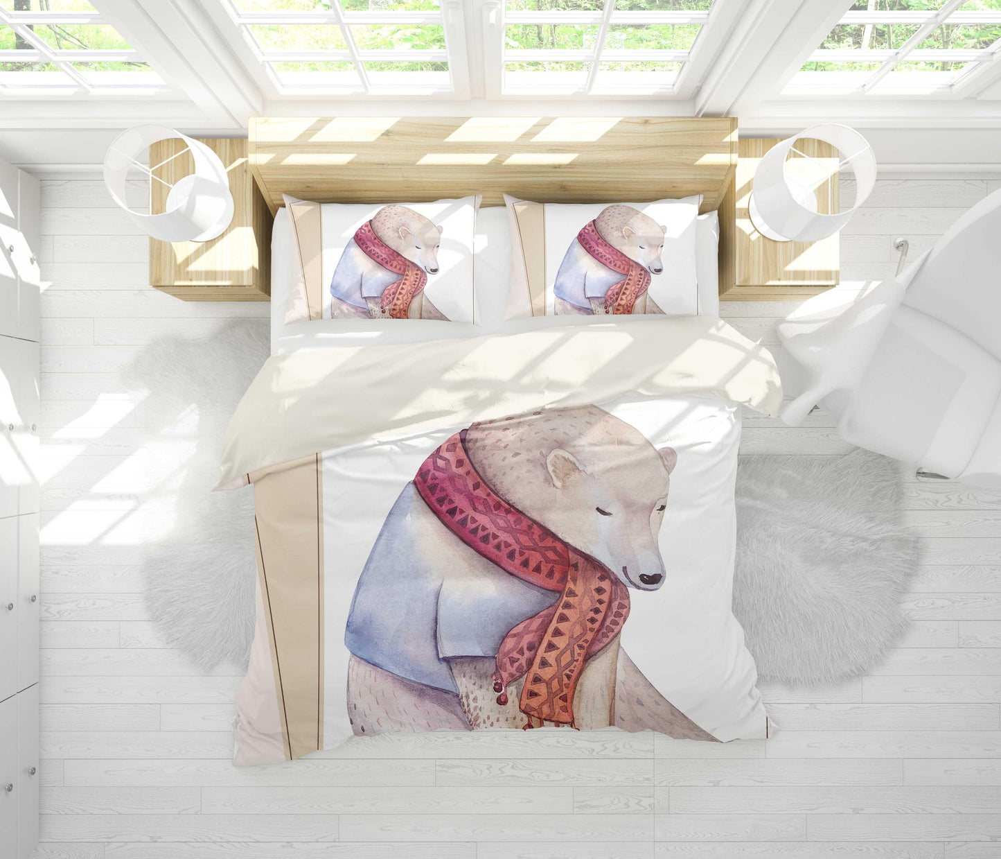 3D Bear Quilt Cover Set Bedding Set Pillowcases 42