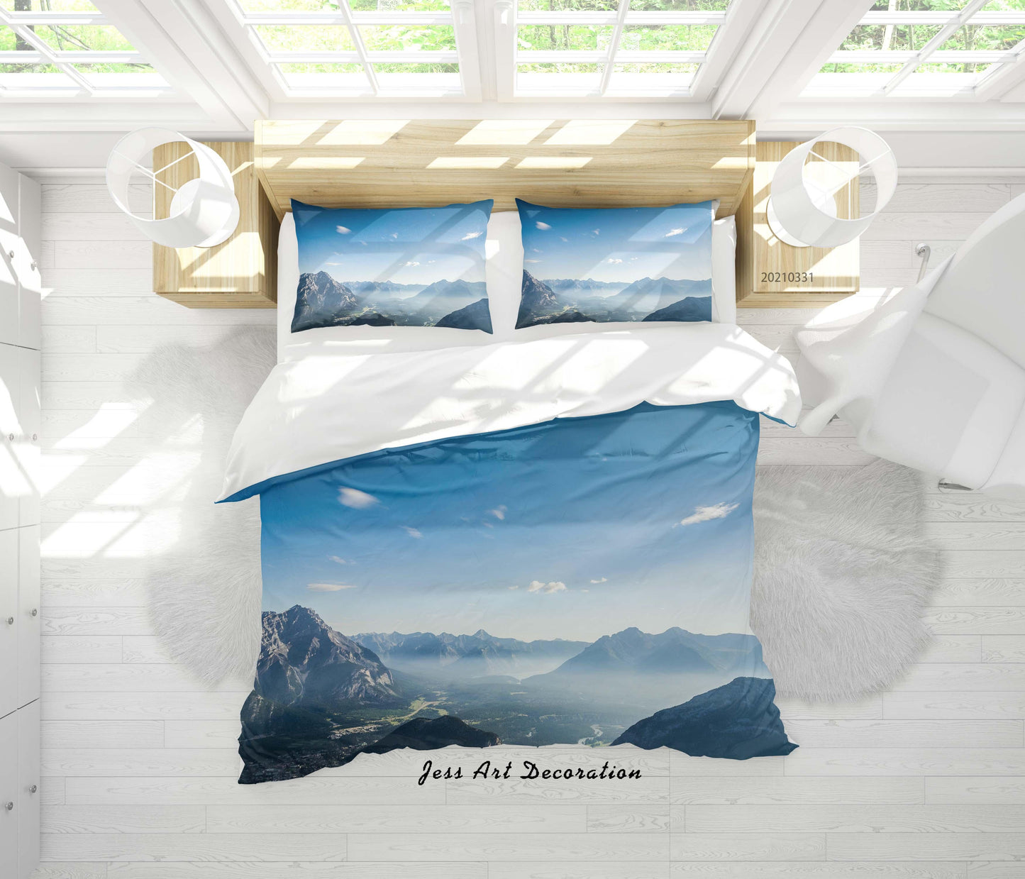 3D Blue Sky Mountain Landscape Quilt Cover Set Bedding Set Duvet Cover Pillowcases 182