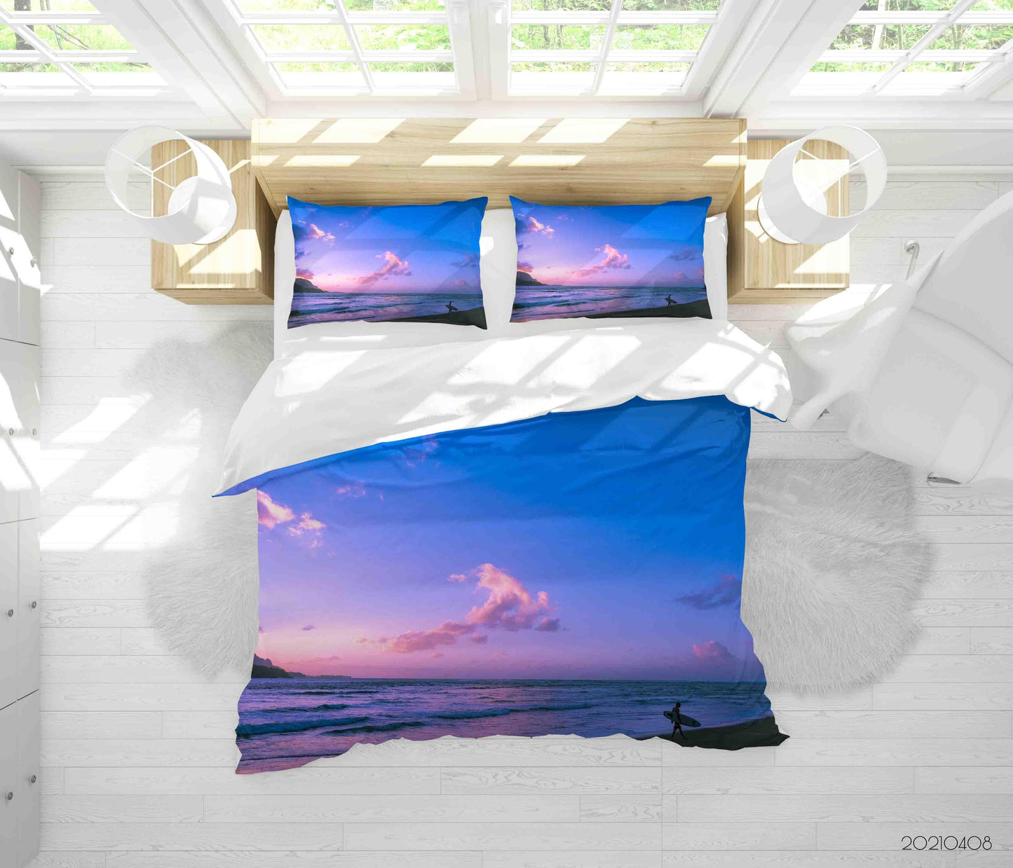 3D Blue Sky Beach Landscape Quilt Cover Set Bedding Set Duvet Cover Pillowcases 55