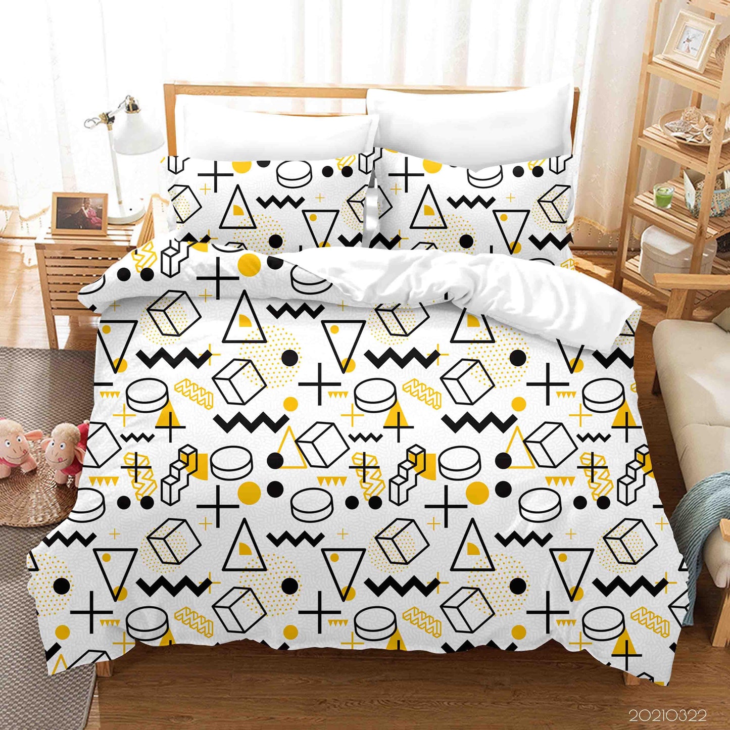 3D Abstract Geometric Pattern Quilt Cover Set Bedding Set Duvet Cover Pillowcases 131