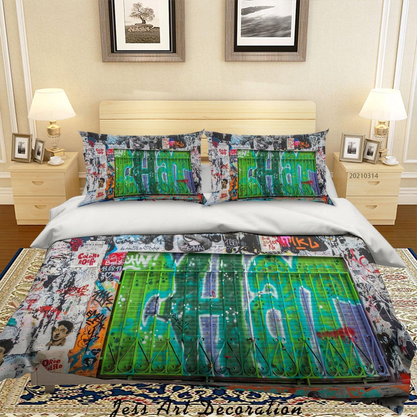 3D Abstract Street Graffiti Quilt Cover Set Bedding Set Duvet Cover Pillowcases 197