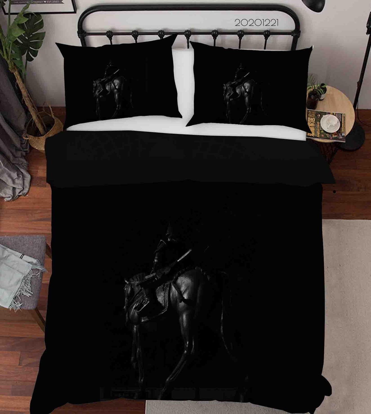 3D Black dDenim Knight Quilt Cover Set Bedding Set Duvet Cover Pillowcases 220 LQH