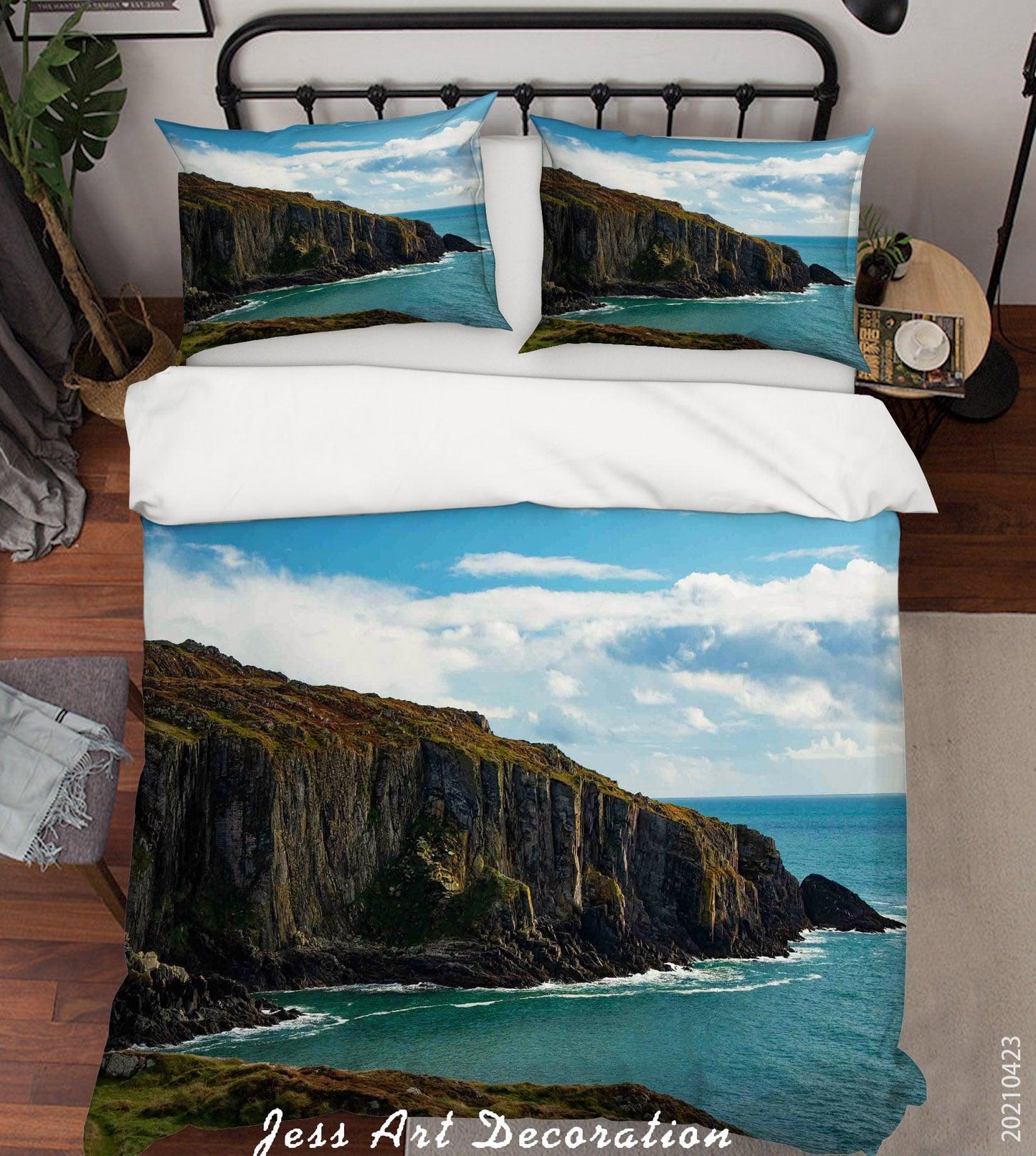 3D Blue Sky Sea Mountains Quilt Cover Set Bedding Set Duvet Cover Pillowcases 128