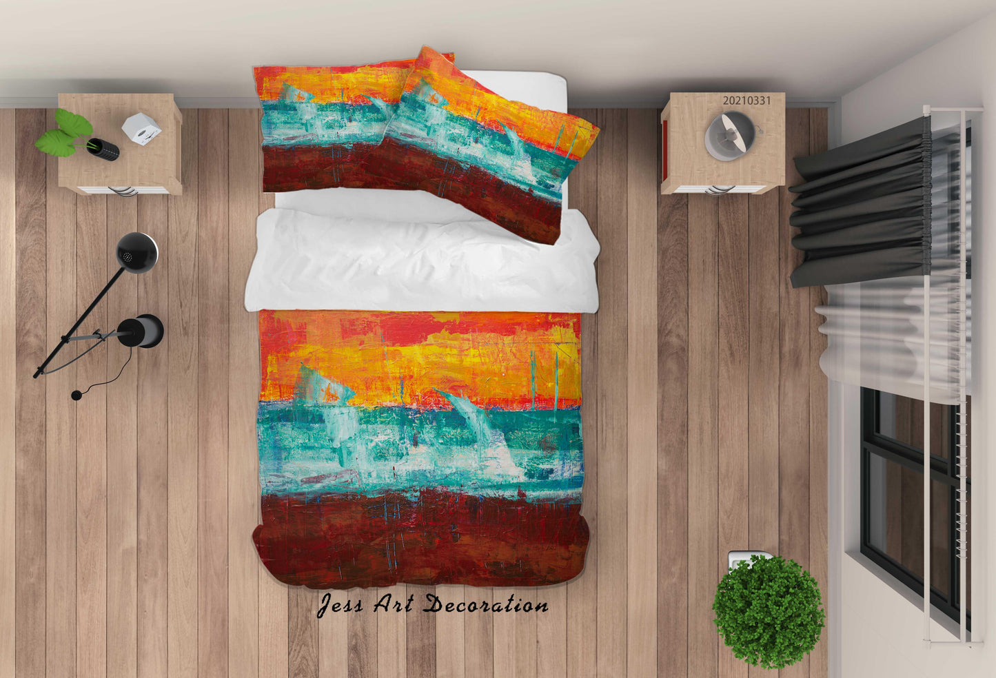 3D Abstract Color Graffiti Quilt Cover Set Bedding Set Duvet Cover Pillowcases 301