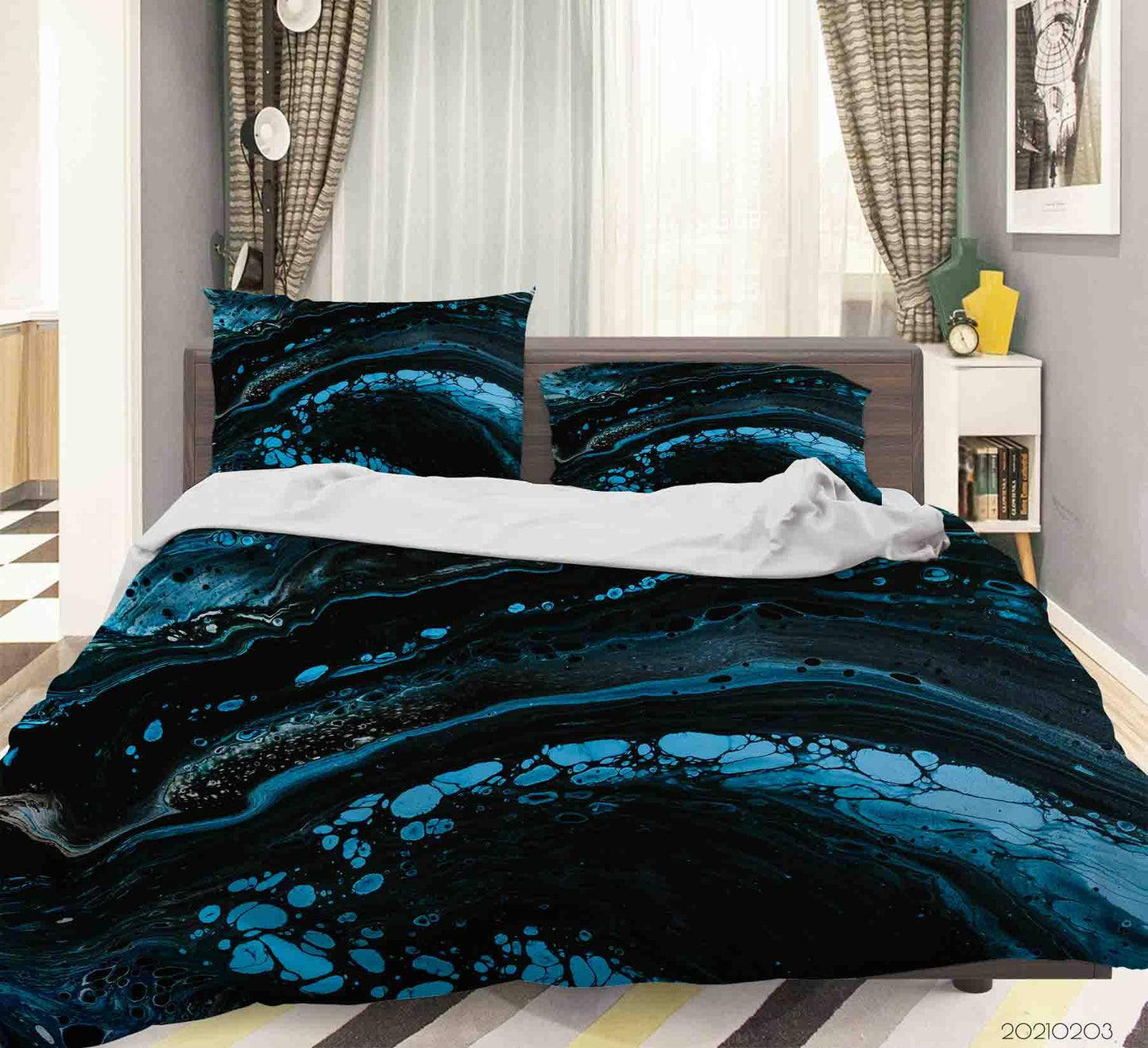 3D Abstract Marble Texture Quilt Cover Set Bedding Set Duvet Cover Pillowcases 102