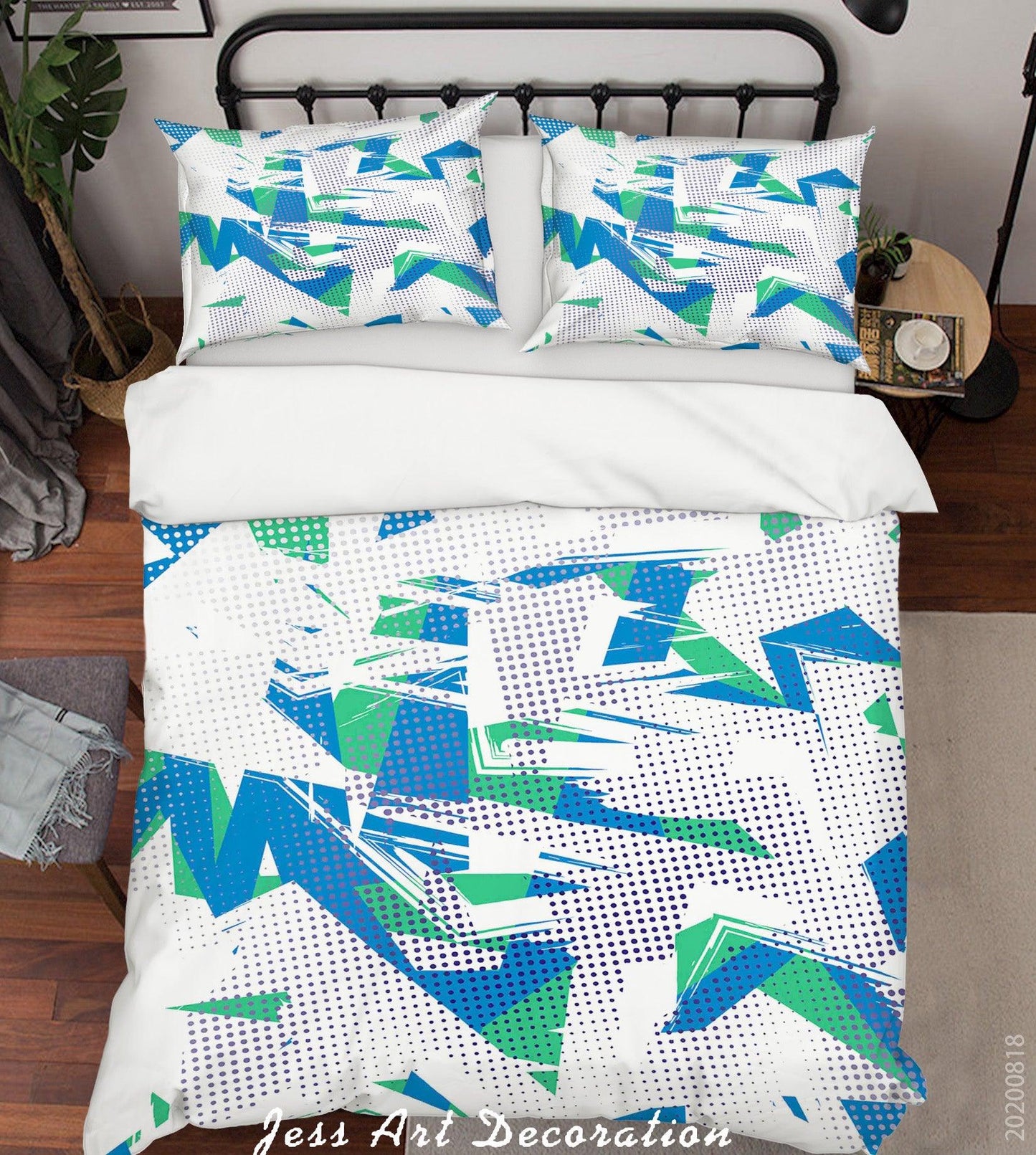 3D Abstract Blue Painting Quilt Cover Set Bedding Set Duvet Cover Pillowcases LXL