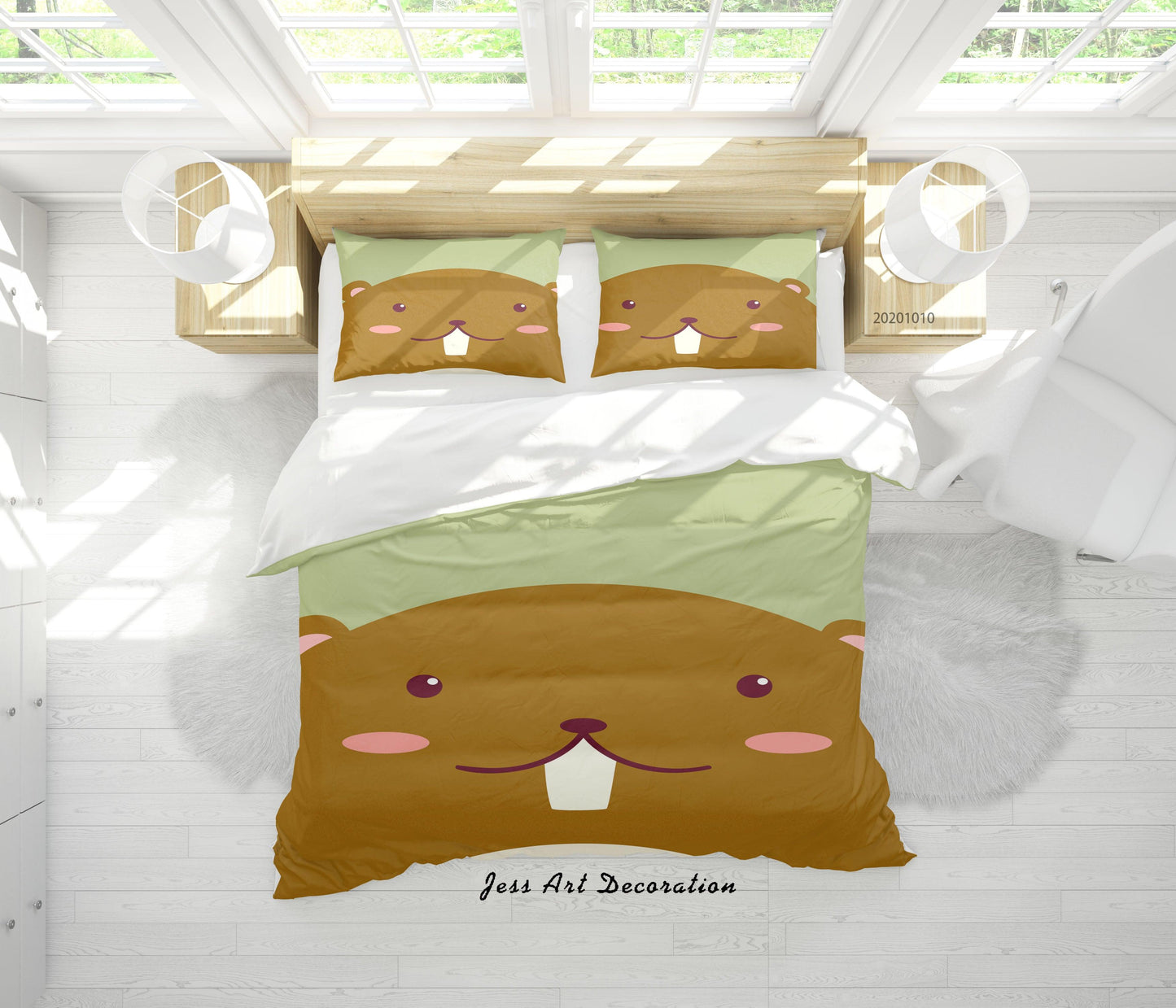 3D Cartoon Cute Animal Mole Quilt Cover Set Bedding Set Duvet Cover Pillowcases WJ 9524