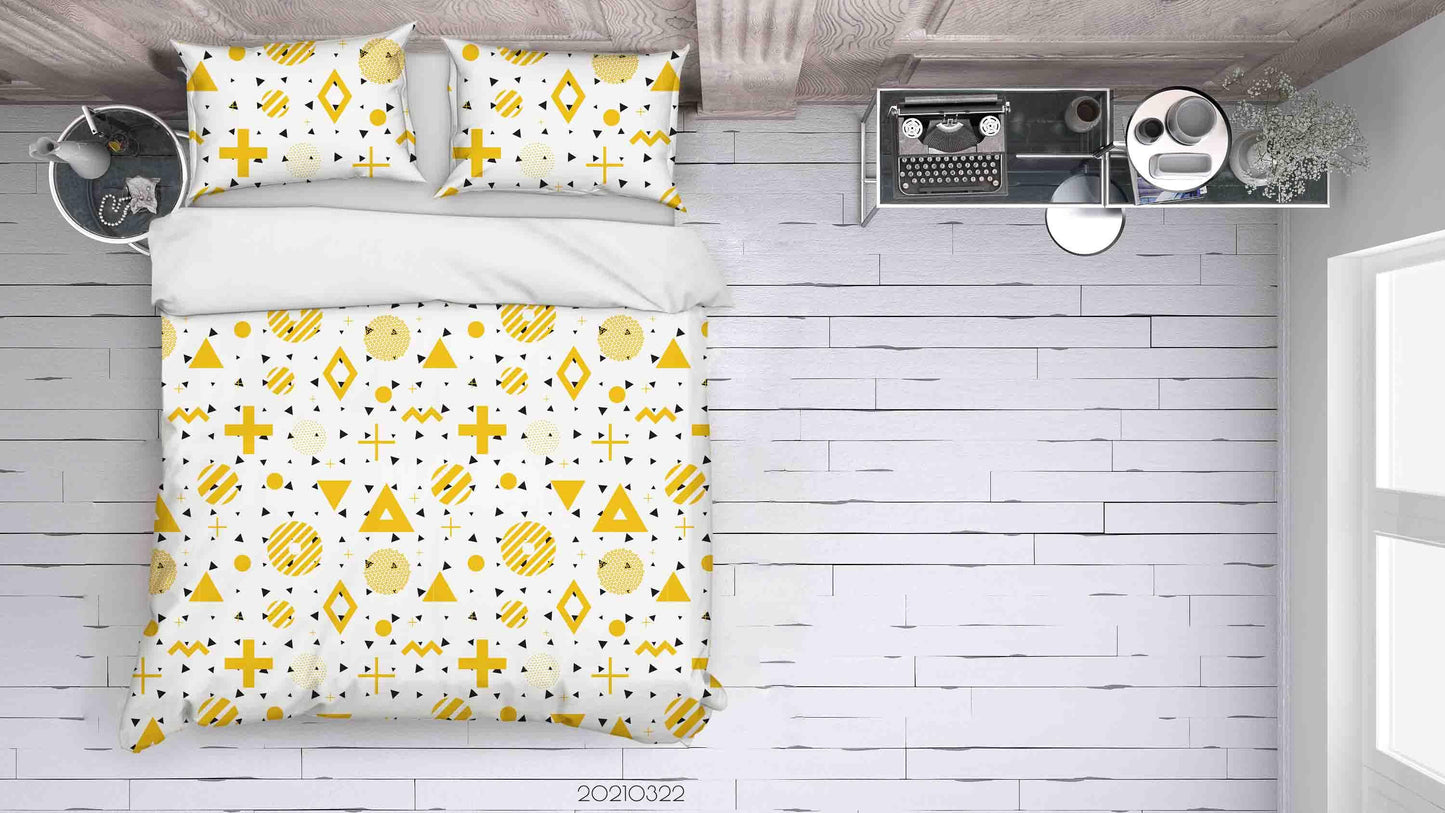 3D Abstract Geometric Pattern Quilt Cover Set Bedding Set Duvet Cover Pillowcases 22 LQH