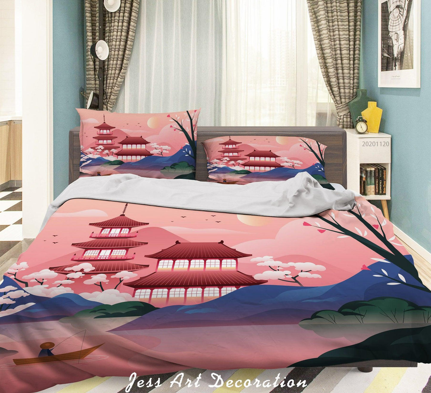 3D Ancient Architecture Classic Landscape Quilt Cover Set Bedding Set Duvet Cover Pillowcases LXL