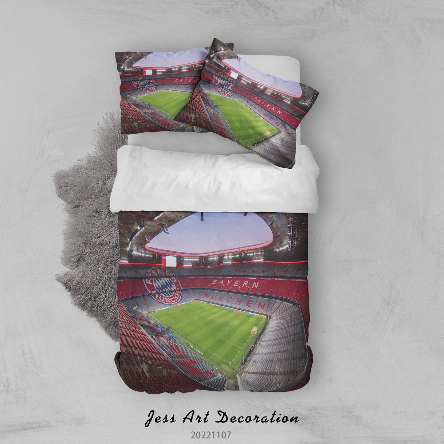3D Bayern Munich Football Field Quilt Cover Set Bedding Set Duvet Cover Pillowcase 727