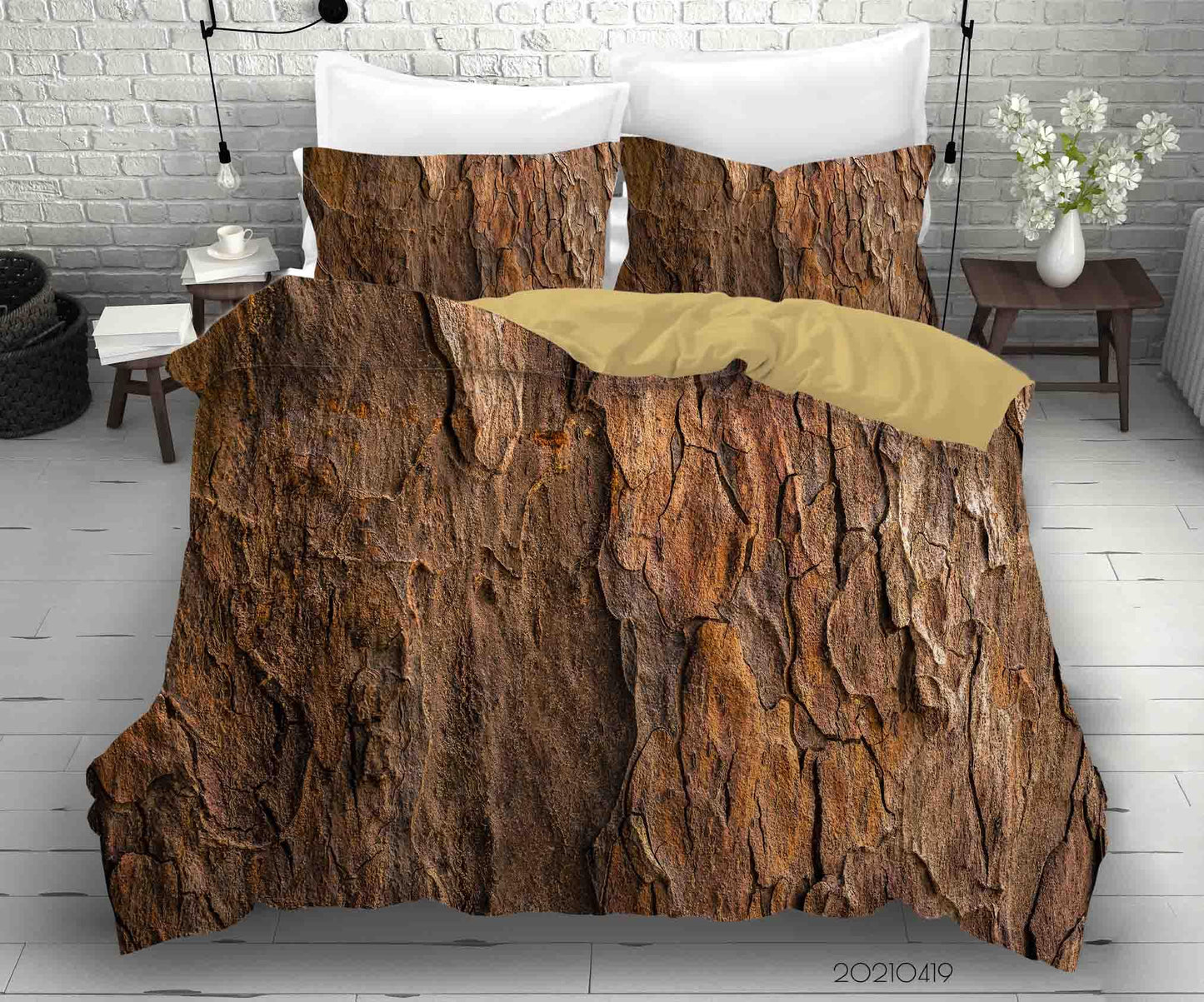 3D Bark Texture Quilt Cover Set Bedding Set Duvet Cover Pillowcases 147