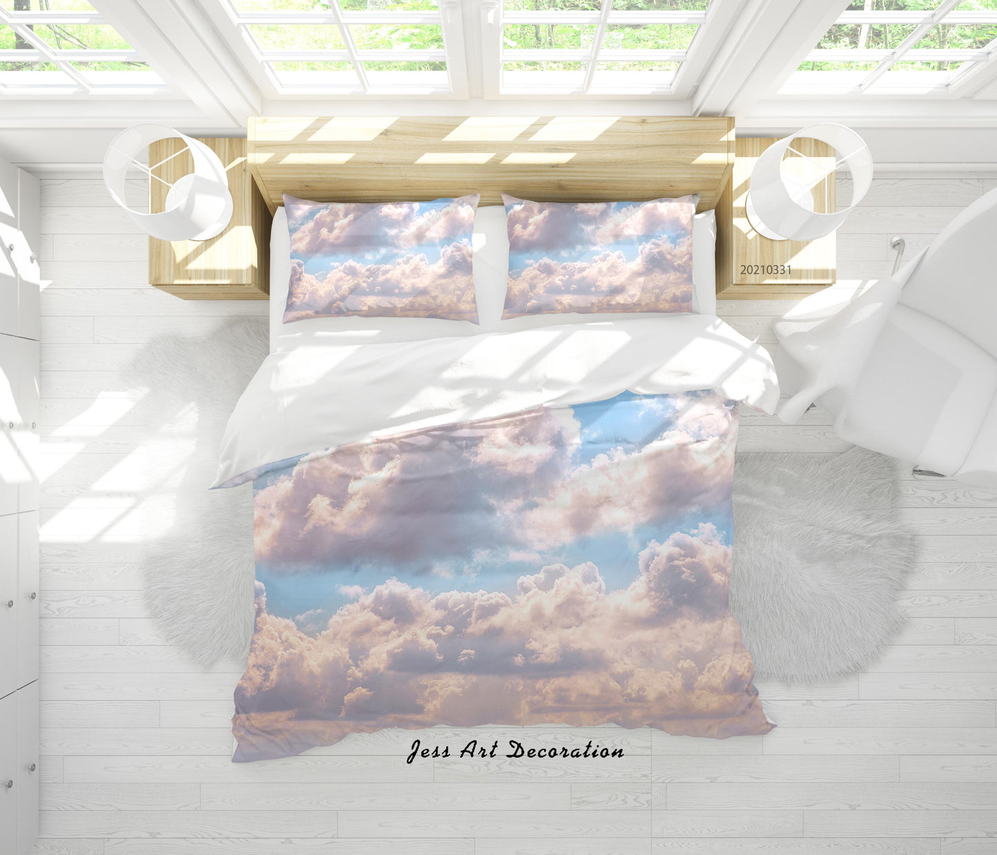 3D Blue Sky White Cloud Quilt Cover Set Bedding Set Duvet Cover Pillowcases 180