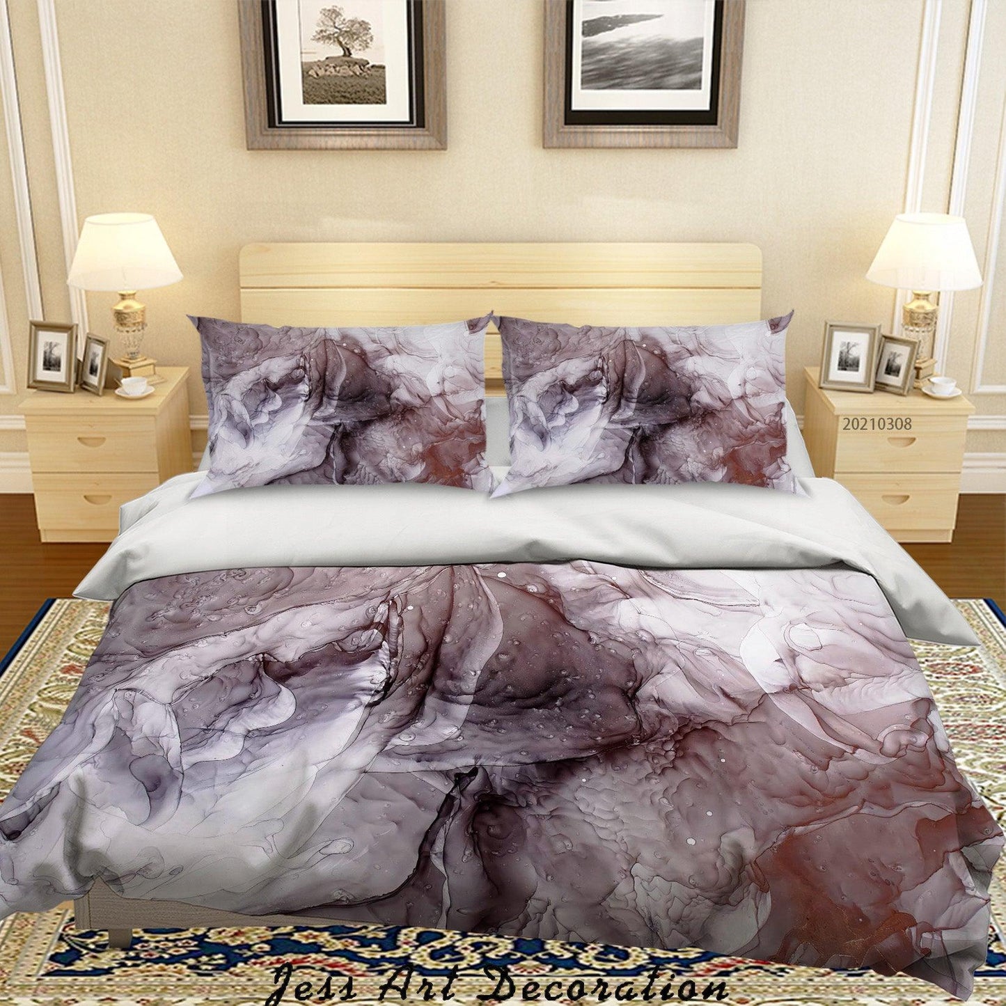 3D Abstract Grey Marble Quilt Cover Set Bedding Set Duvet Cover Pillowcases 309