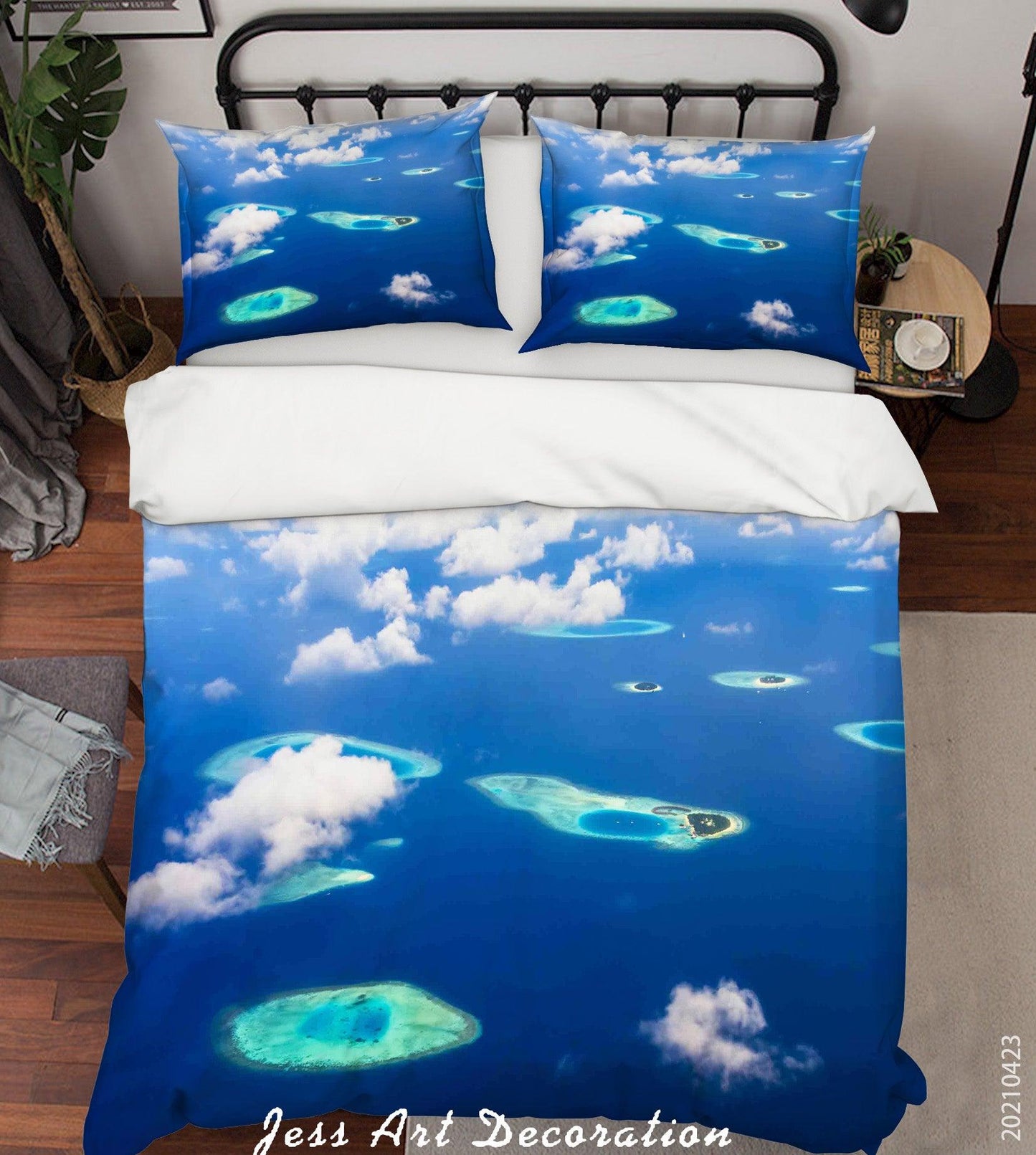 3D Blue Sky Beach Landscape Quilt Cover Set Bedding Set Duvet Cover Pillowcases 52