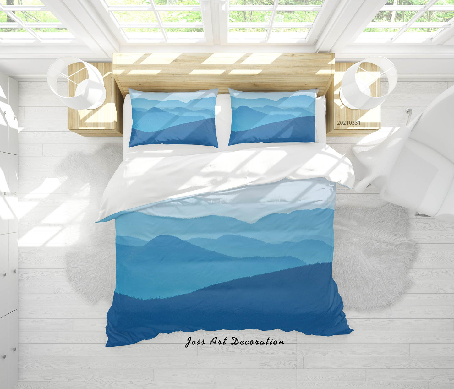 3D Blue Sky Mountain Landscape Quilt Cover Set Bedding Set Duvet Cover Pillowcases 162