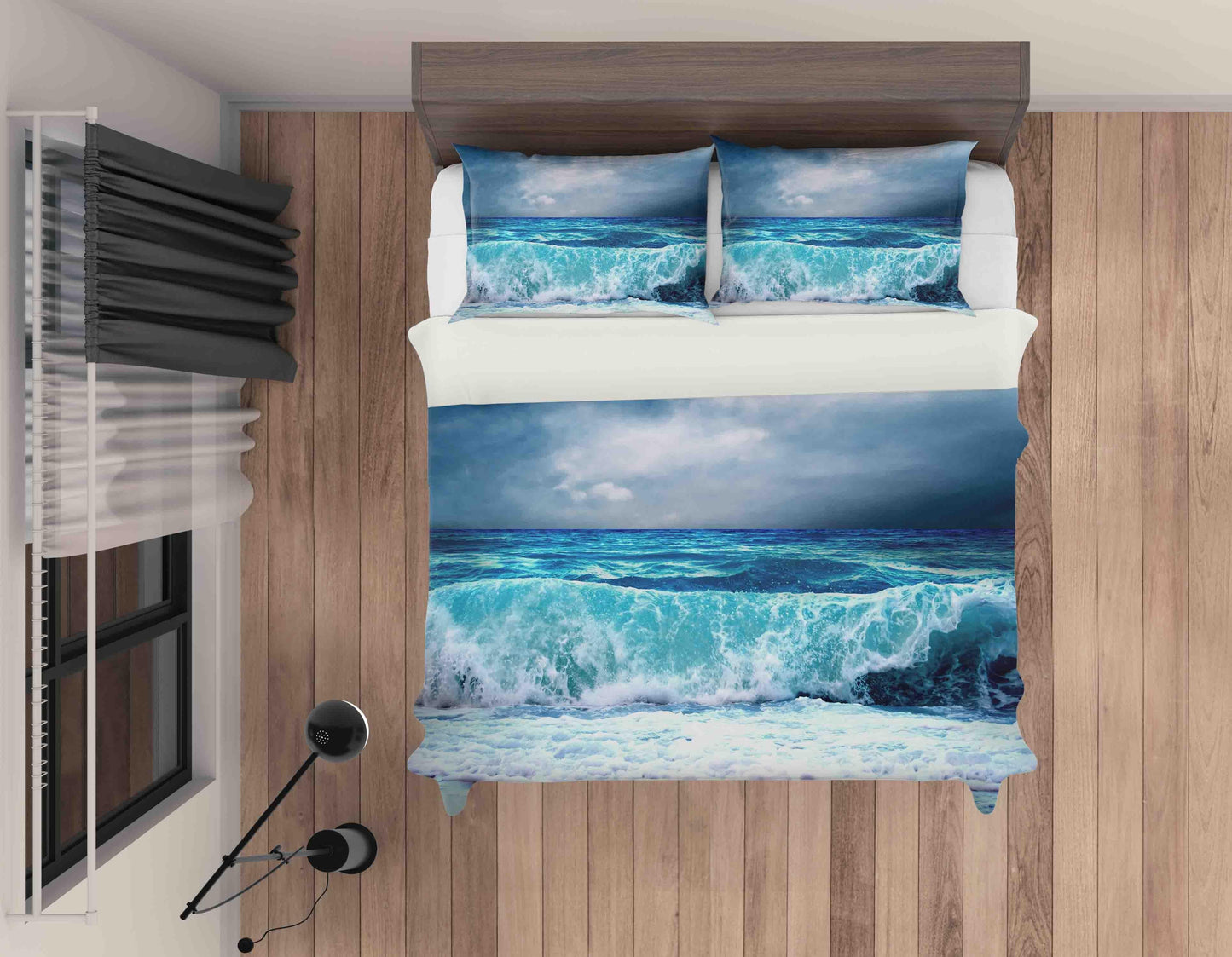 3D Blue Sea Spindrift Cloudy Sky Quilt Cover Set Bedding Set Duvet Cover Pillowcases JN 1200