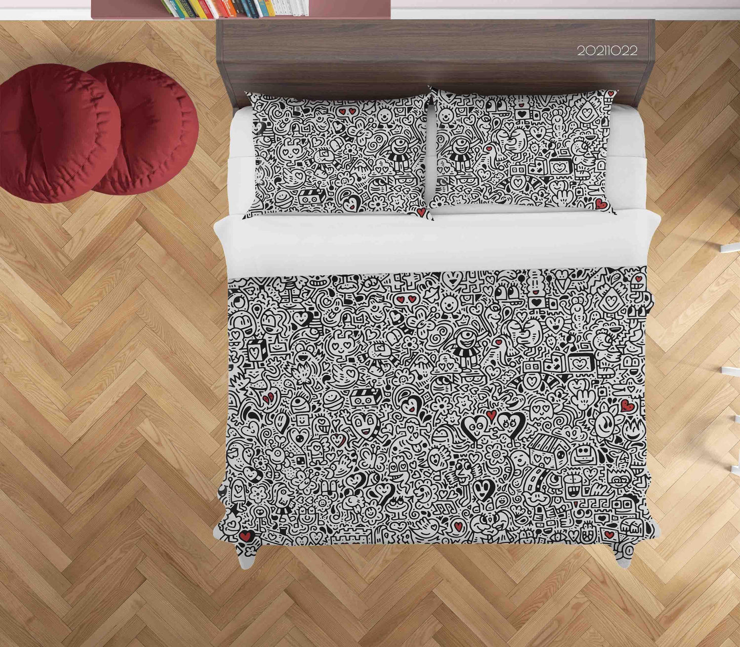 3D Abstract Art Graffiti Quilt Cover Set Bedding Set Duvet Cover Pillowcases 1