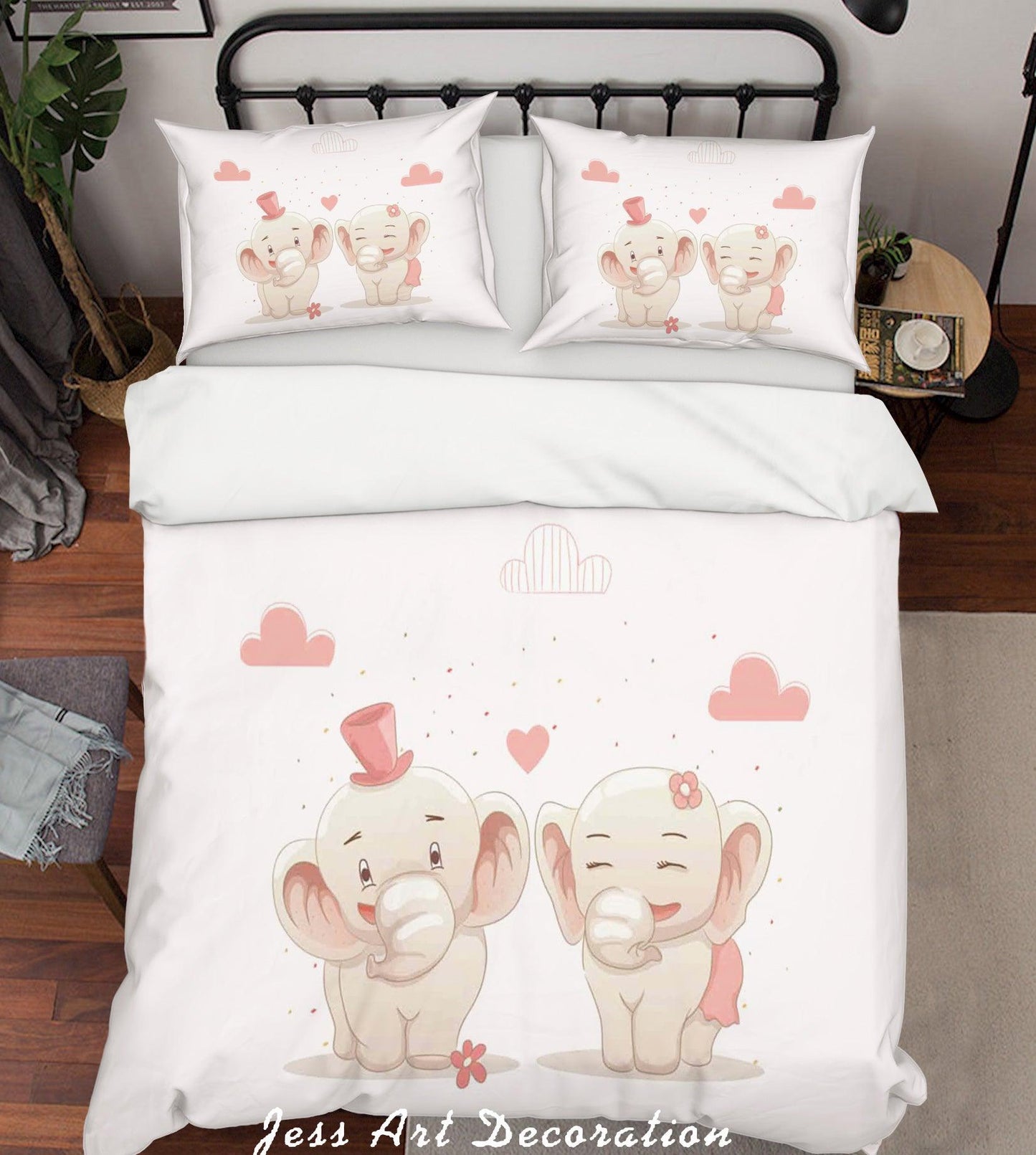 3D Cartoon Elephant Quilt Cover Set Bedding Set Duvet Cover Pillowcases SF24