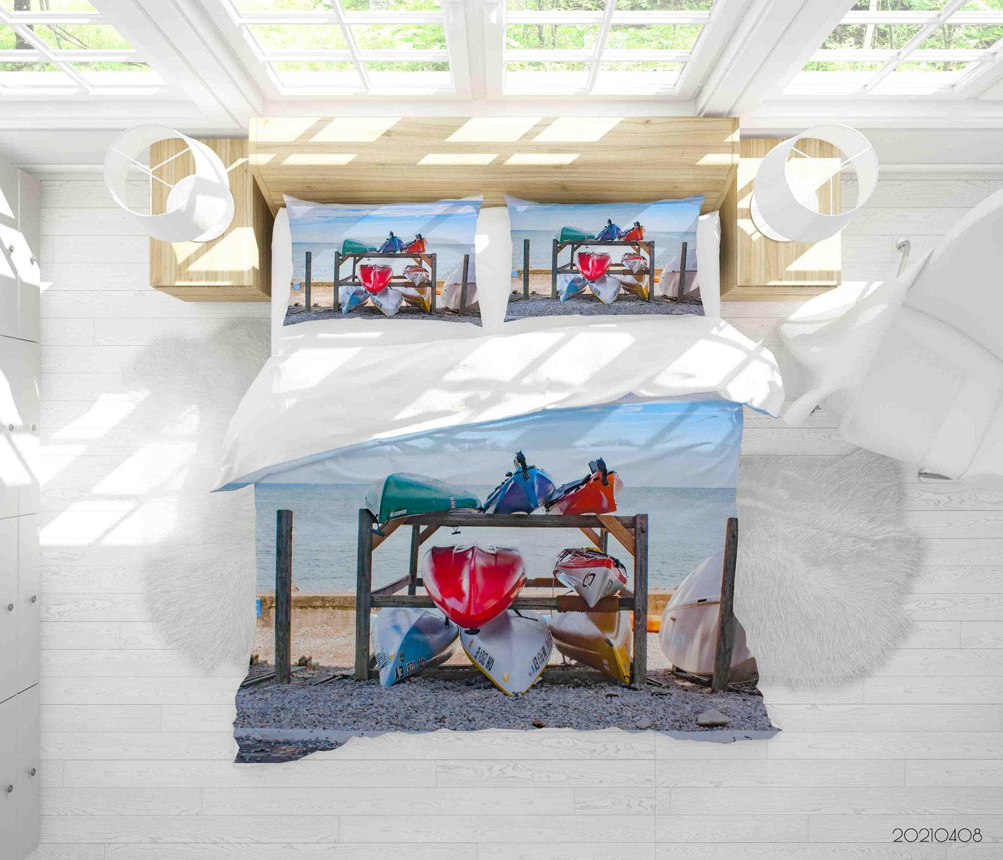 3D Beach Surfboard Quilt Cover Set Bedding Set Duvet Cover Pillowcases 3